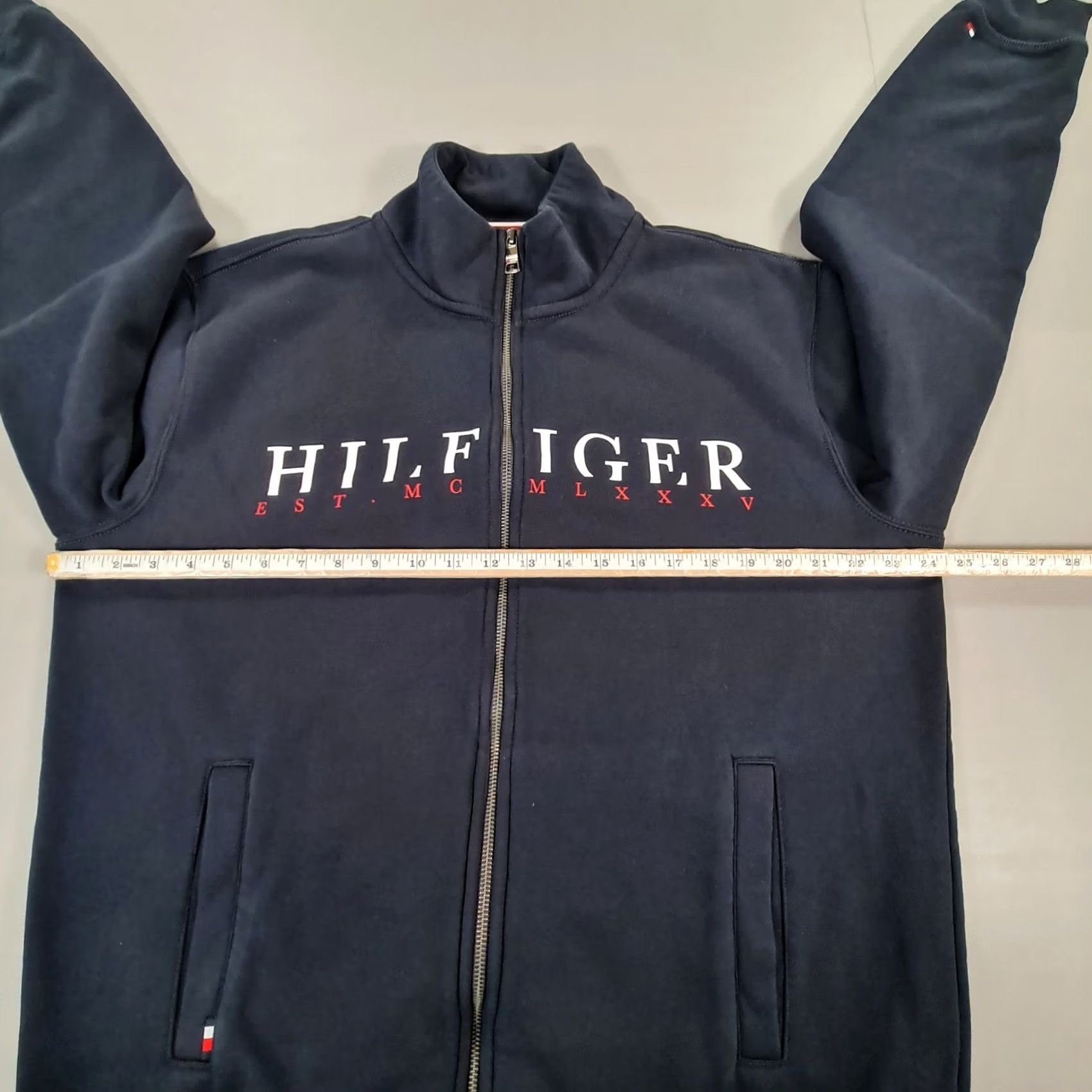 Tommy Hilfiger Tommy Hilfiger Mens Sweatshirt Navy Blue XXL Full Zip Fleece Sweatshirt Cardigan Size US XXL / EU 58 / 5 - 6 Thumbnail