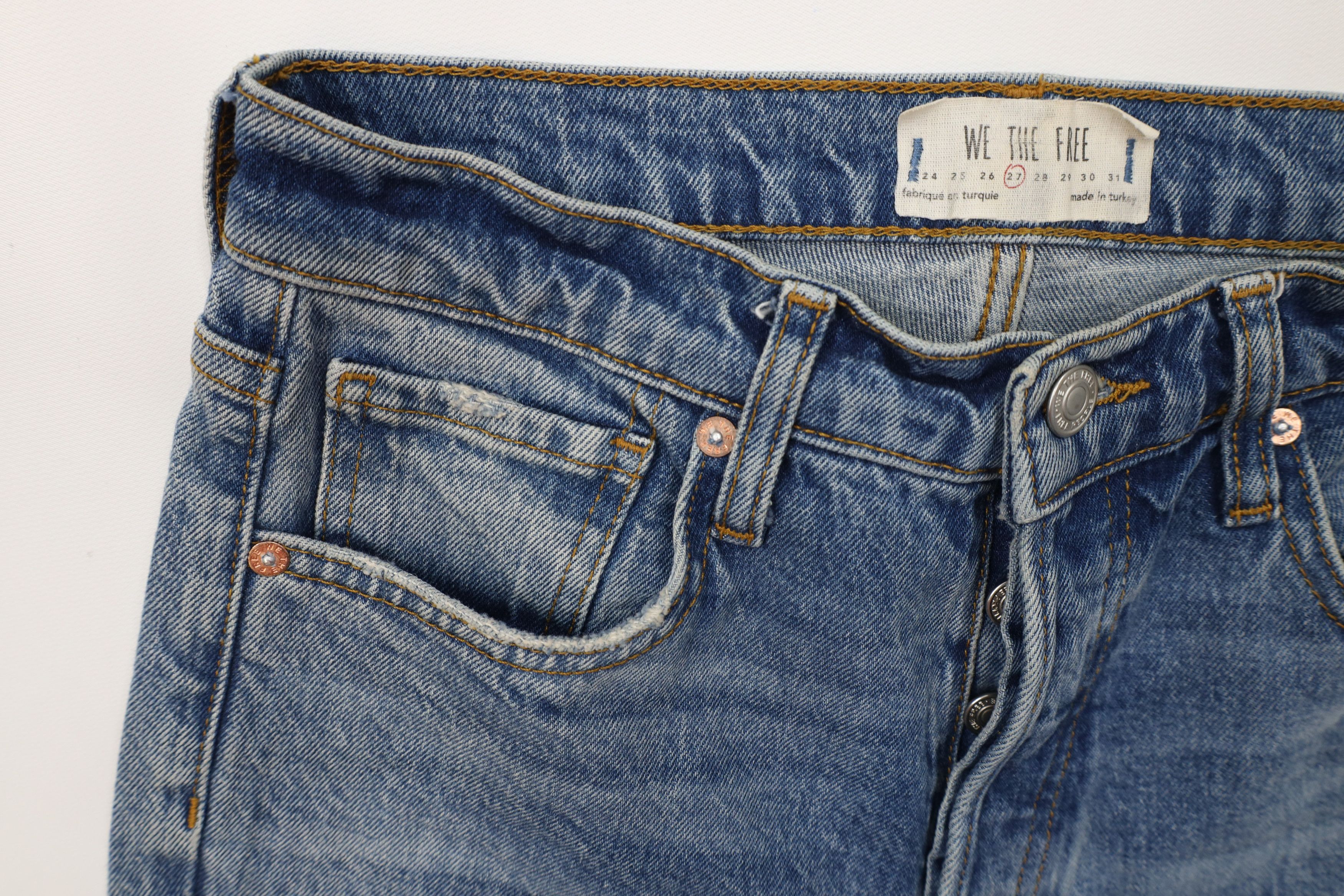 Free People Free People Raw Hem Button Fly Stretch Skinny Leg Jeans Size 27" / US 4 / IT 40 - 9 Thumbnail