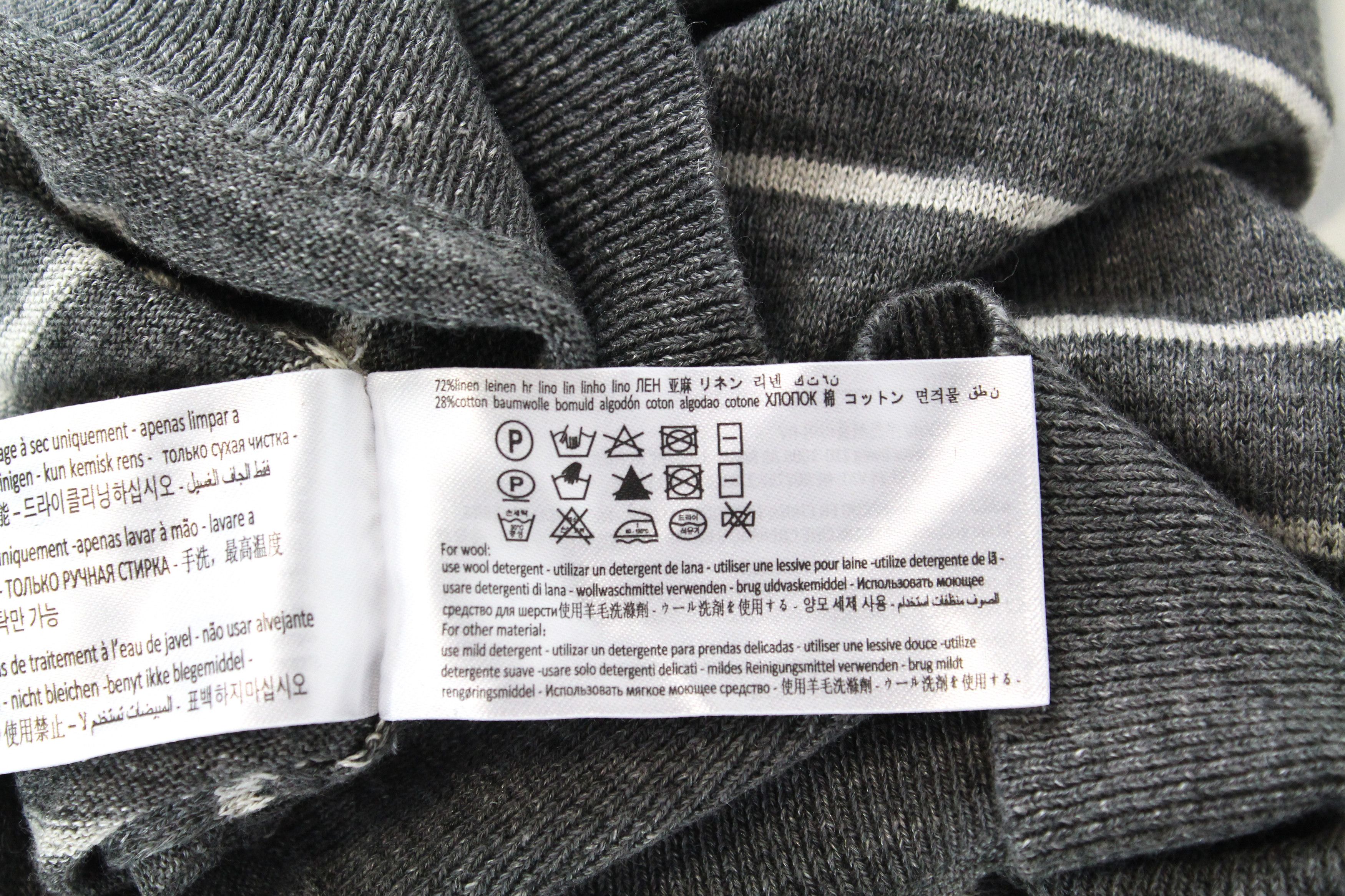 Suitsupply XS Grey Linen Cotton Striped Sweater 60321 Size US XS / EU 42 / 0 - 7 Thumbnail