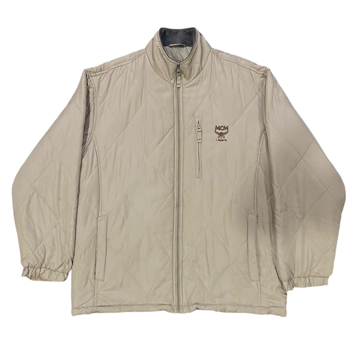 MCM Vintage MCM Zipper Light Jacket Quilted Beige Size US L / EU 52-54 / 3 - 2 Thumbnail