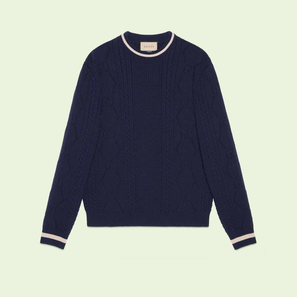 Gucci oc11z1025 Knitted Wool Sweater in Navy Size US XL / EU 56 / 4 - 1 Thumbnail