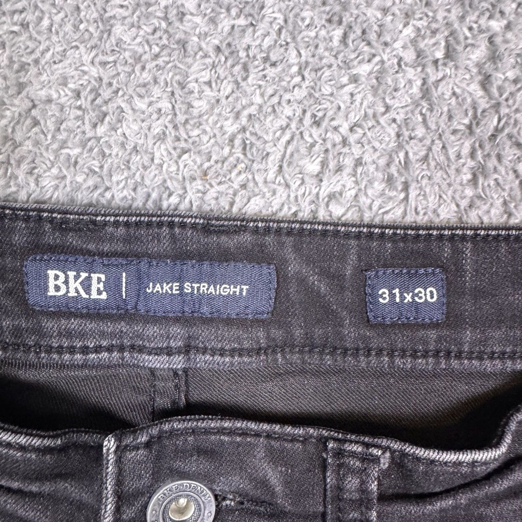 BKE BKE Jake Jeans Men 31x30 Straight Dark Whisker Cowboy Stretch Black Denim Grunge Size US 31 - 4 Thumbnail