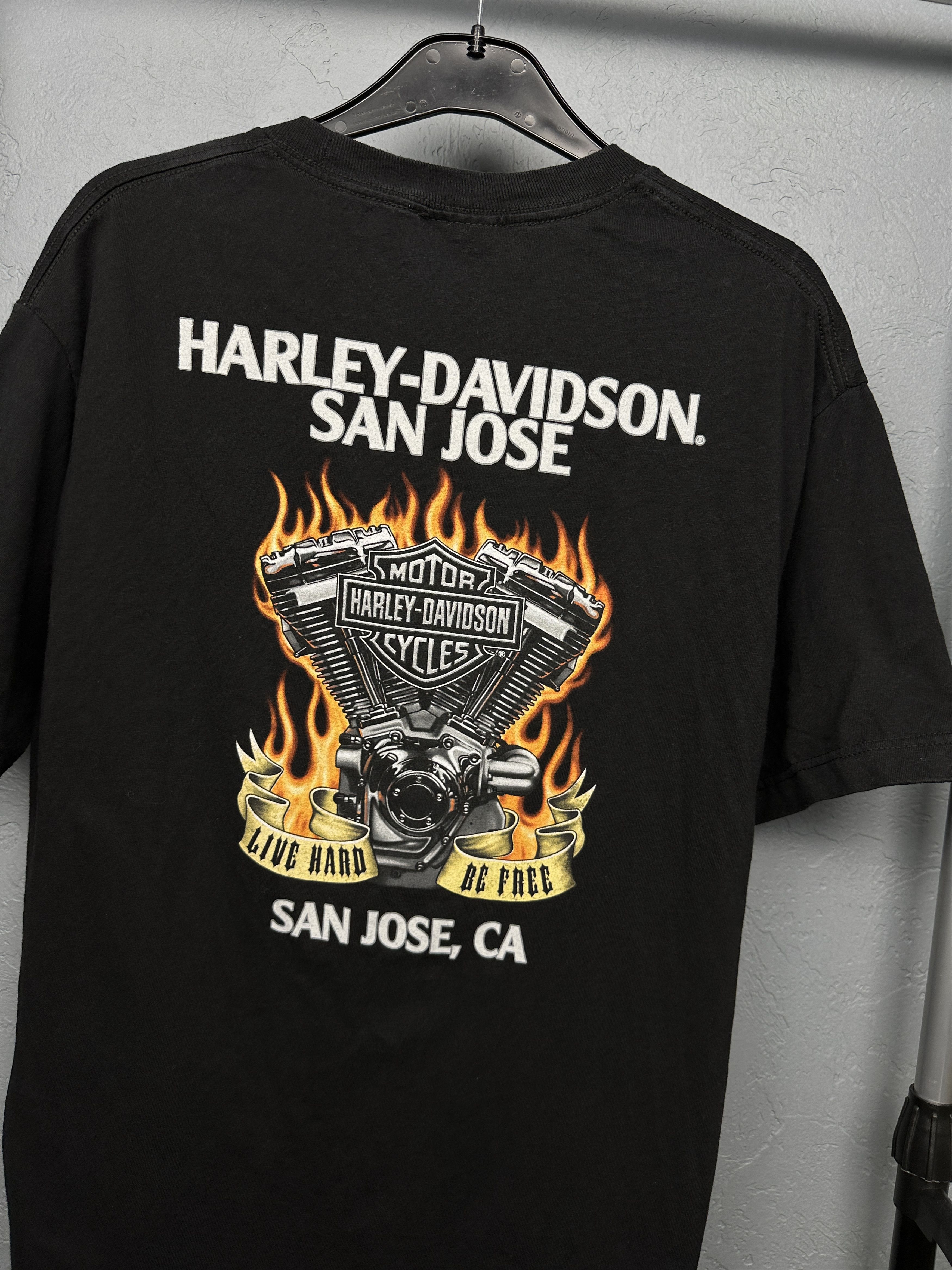 Harley Davidson × Vintage Harley Davidson San Jose Vintage Mens T-Shirt Size US L / EU 52-54 / 3 - 10 Thumbnail