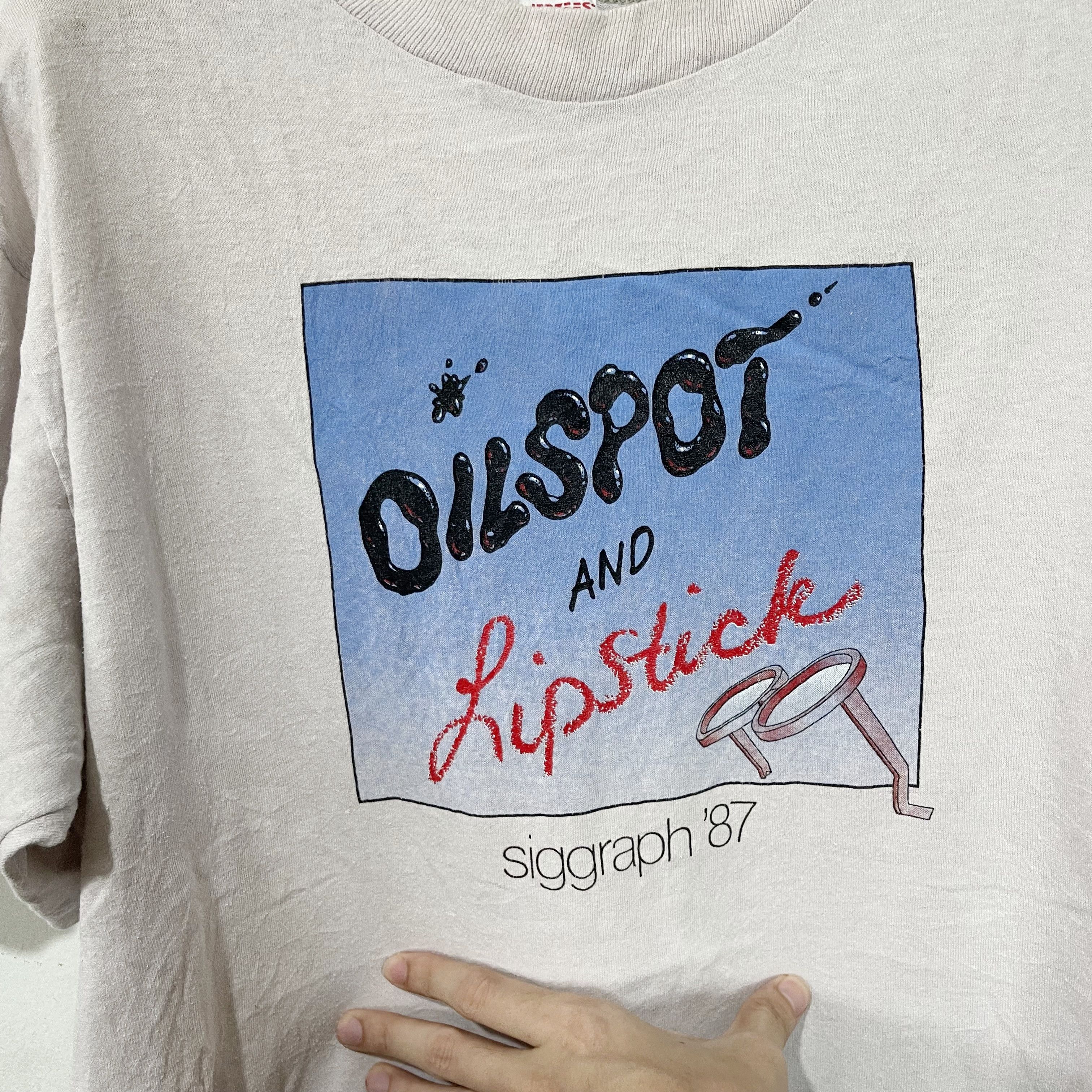 Vintage Vintage 1987 SIGGRAPH “Oilspot and Lipstick” Graphic T-Shirt Size US M / EU 48-50 / 2 - 2 Thumbnail