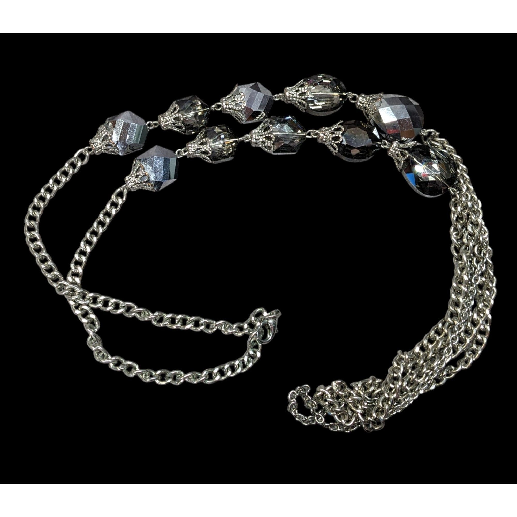 Other Elegant Glam Faceted Mirror Glass Beaded Chain Necklace Size ONE SIZE - 1 Thumbnail