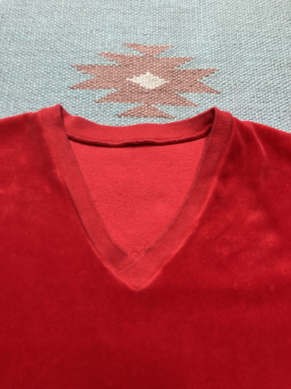 Vintage Vtg 70s shirt velour red soft comfy cotton boxy adult small Size US S / EU 44-46 / 1 - 3 Thumbnail