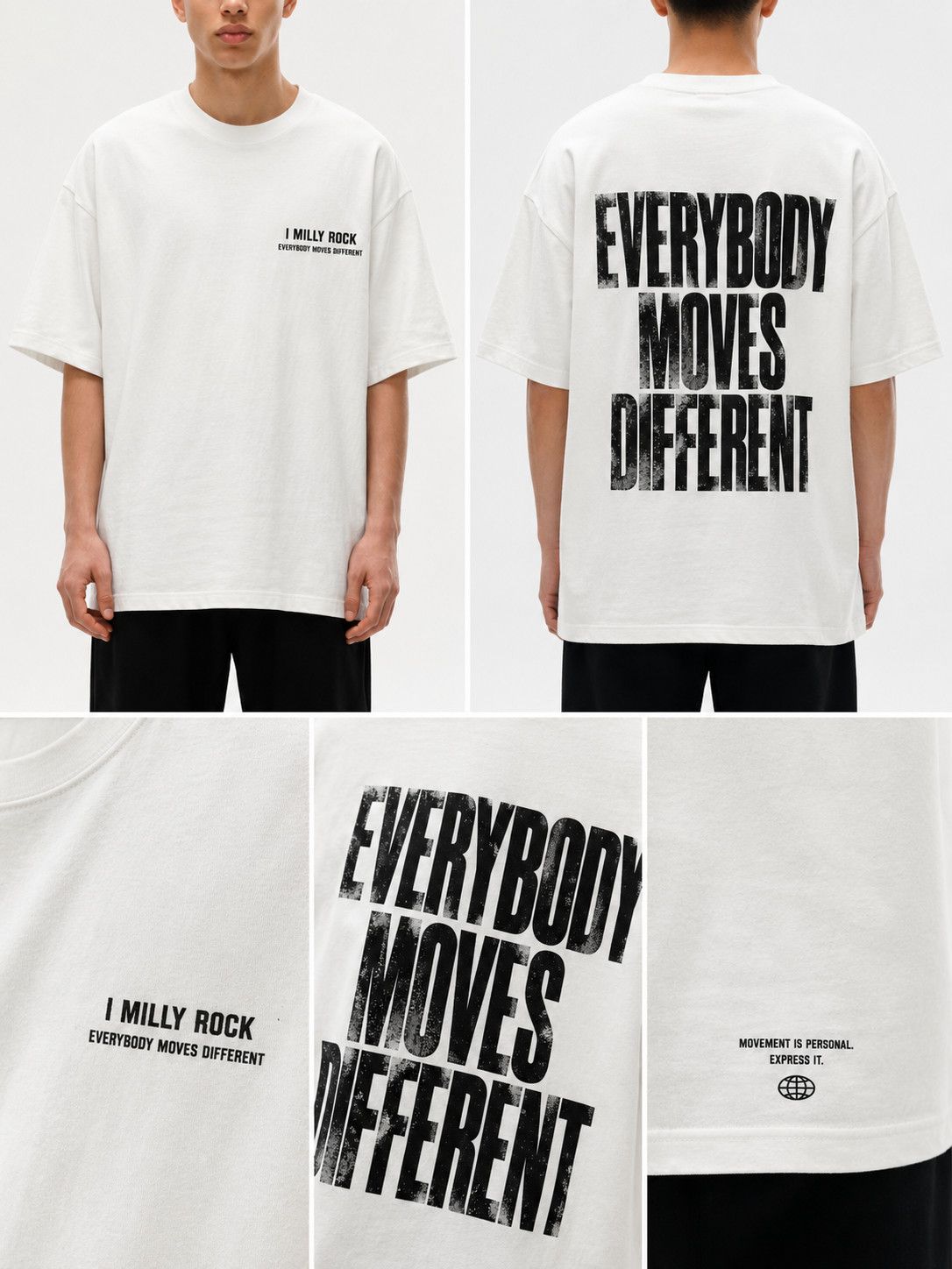 Other MILLY ROCK “EVERYBODY MOVES DIFFERENT” Oversized Tee Size US L / EU 52-54 / 3 - 2 Thumbnail
