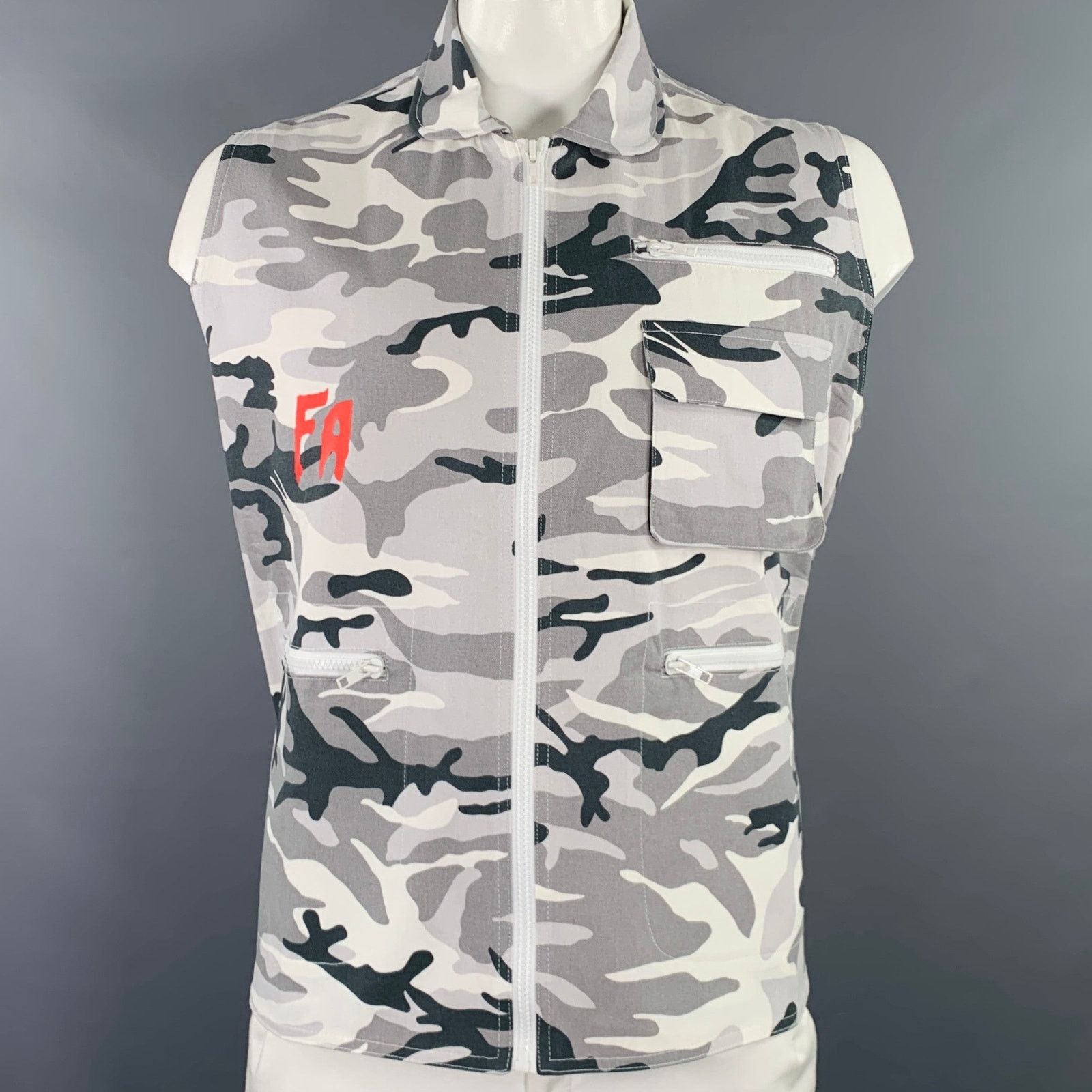 Fucking Awesome FUCKINGAWESOME XL Grey Black White Camo Cotton Cargo Vest Size US XL / EU 56 / 4 - 1 Thumbnail