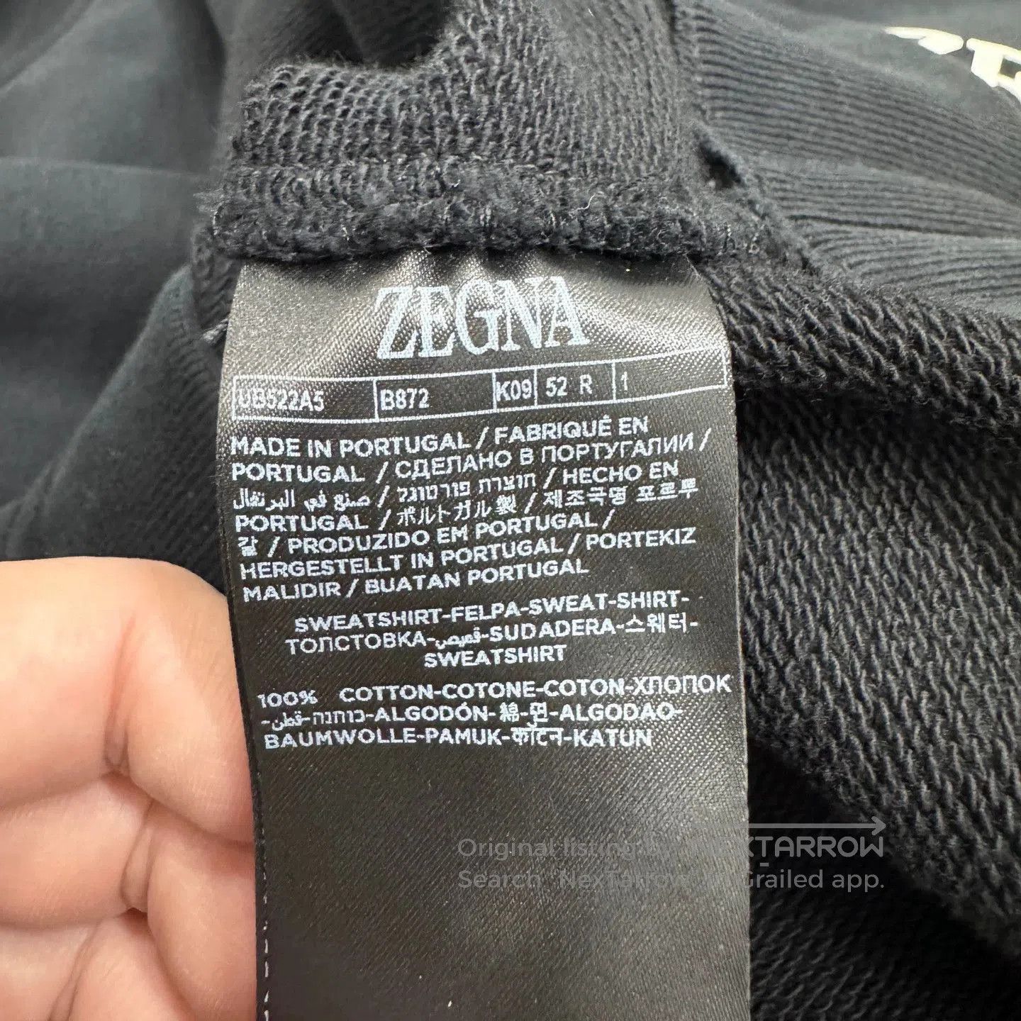 Ermenegildo Zegna Black Long Sleeve Sweatshirt with Logo. Size US L / EU 52-54 / 3 - 3 Thumbnail