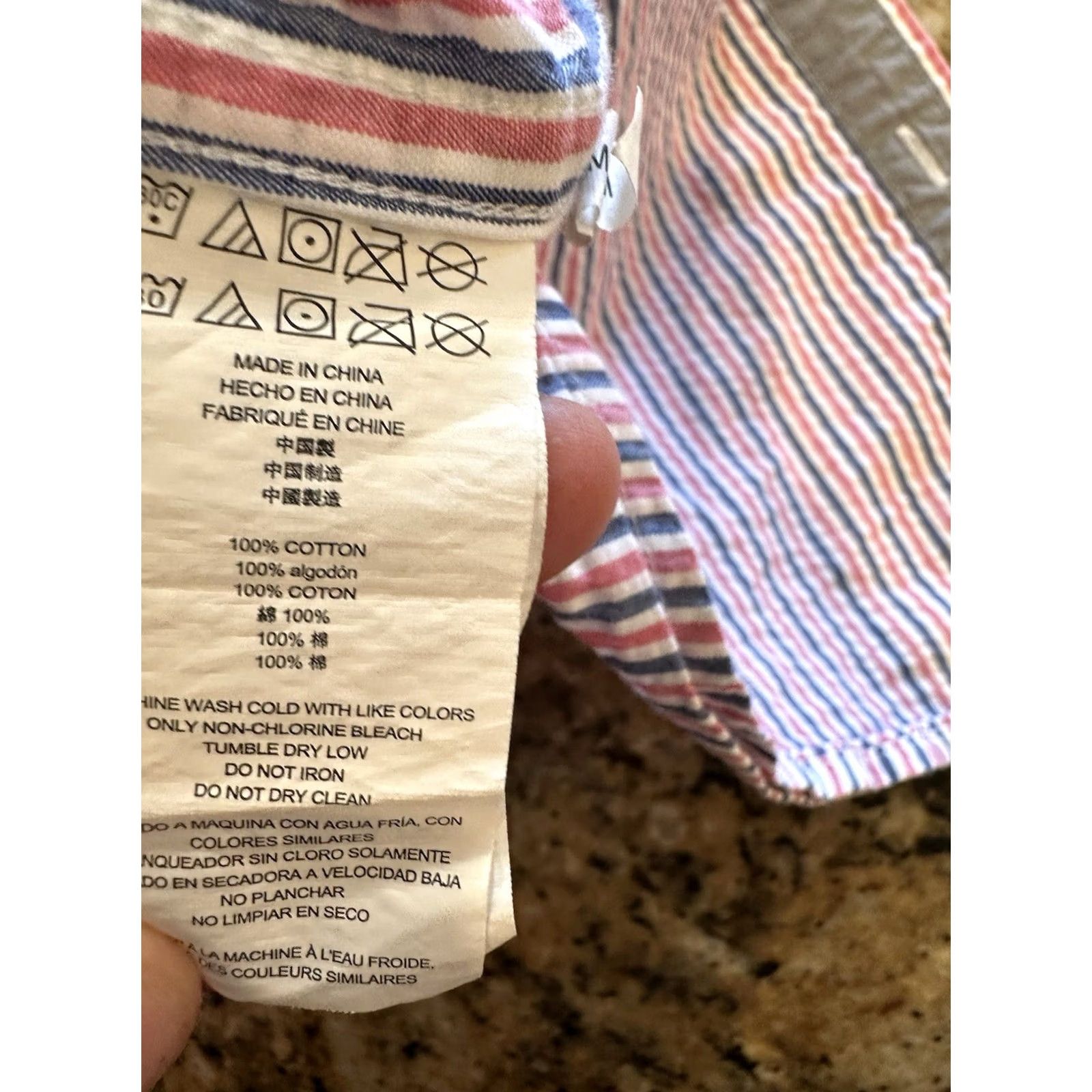 Michael Kors Michael Kors Button-Up Shirt Multicolor Seersucker Striped Short Sleeve M Regular Mens Medium Colors Size US M / EU 48-50 / 2 - 4 Thumbnail