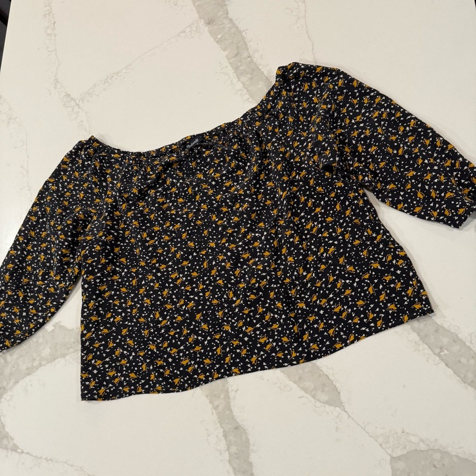 Madewell Madewell Falling Leaves 100%Silk OffShoulder Blouse Womens M Size M / US 6-8 / IT 42-44 - 4 Thumbnail