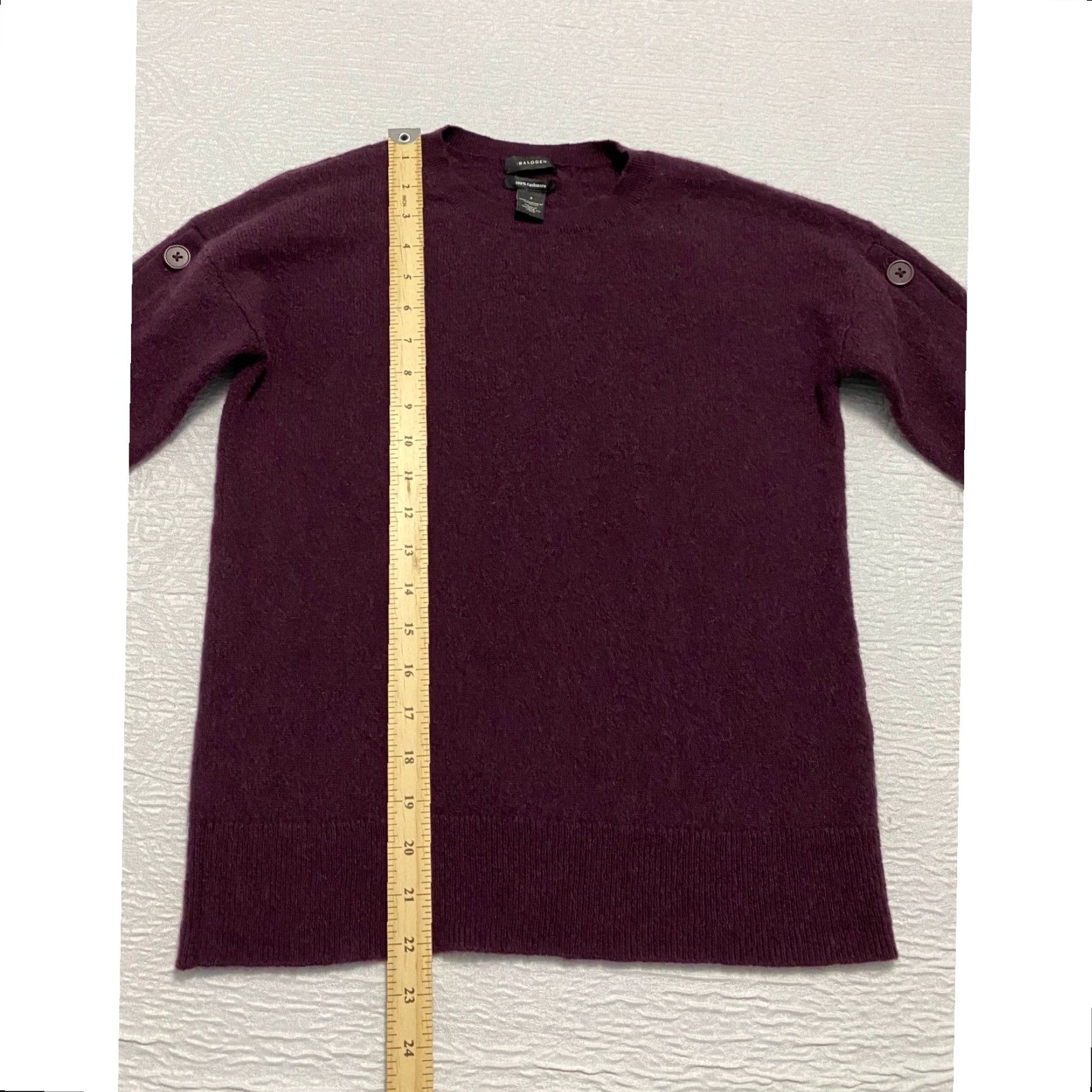 Vintage Halogen Purple 100% Cashmere Button Sleeve Sweater Size Small Size S / US 4 / IT 40 - 5 Thumbnail