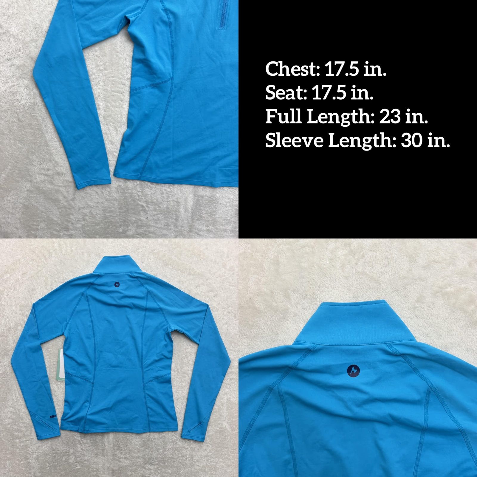 Marmot Marmot Meghan 1/2 Zip Mock Neck Sweatshirt Womens Small Blue Long Sleeve Athletic Activewear Shirts Size S / US 4 / IT 40 - 8 Thumbnail