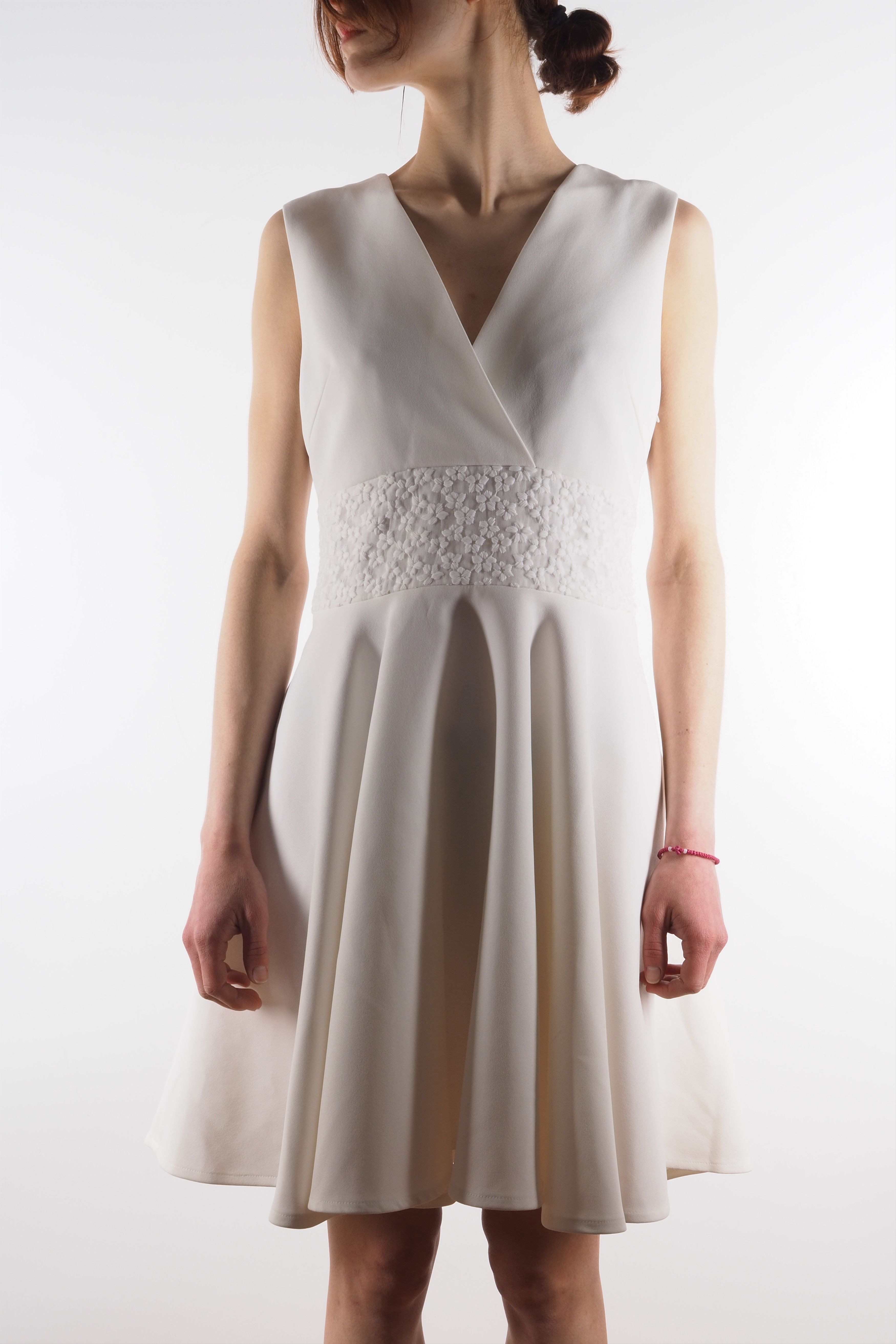 Maje Maje Women's Racine Ecu Lace Ivory White Dress Size S / US 4 / IT 40 - 2 Thumbnail