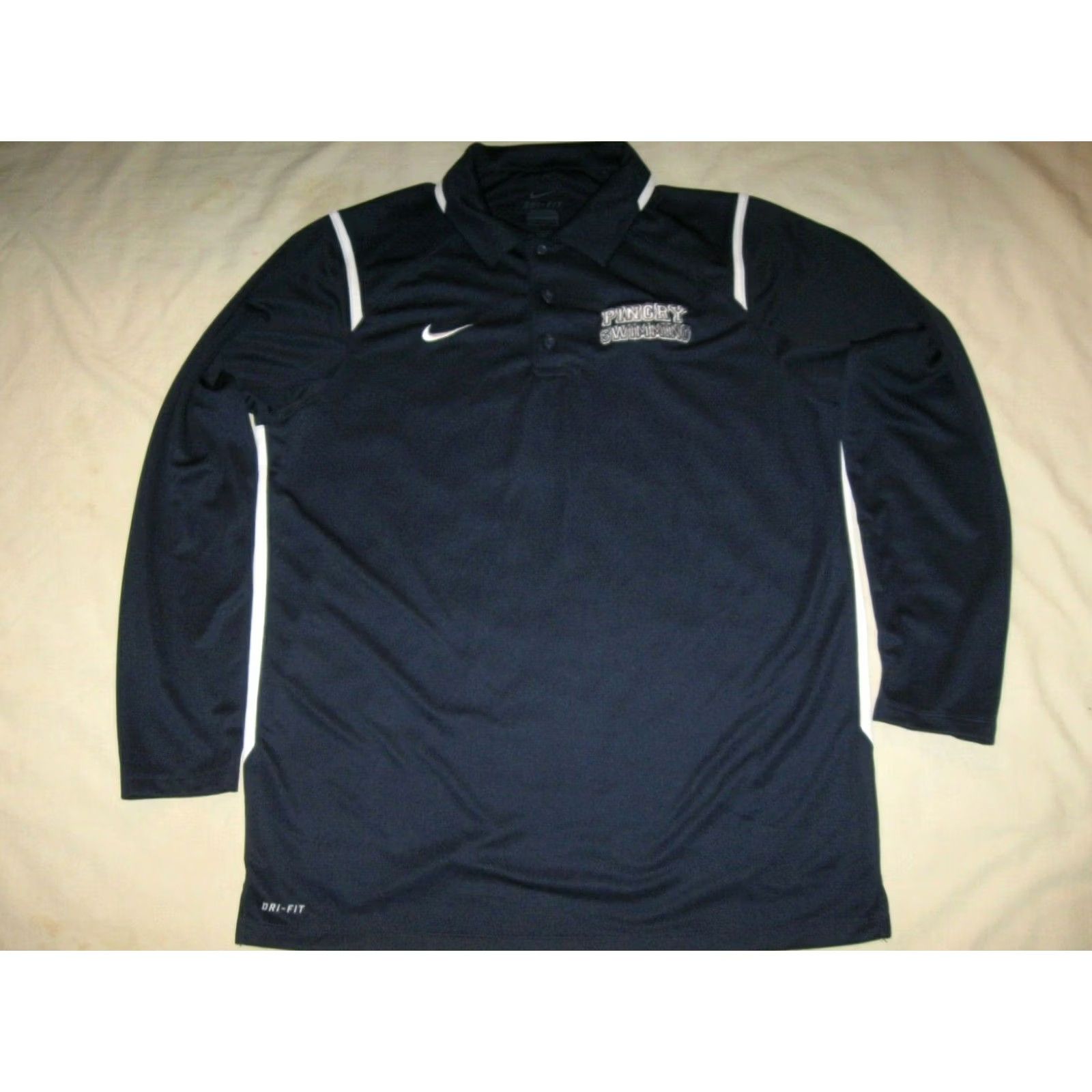 Nike Nike Navy Big Blue Long Sleeve Polo Shirt Golf NIKE Men Large XS? Size US L / EU 52-54 / 3 - 2 Thumbnail