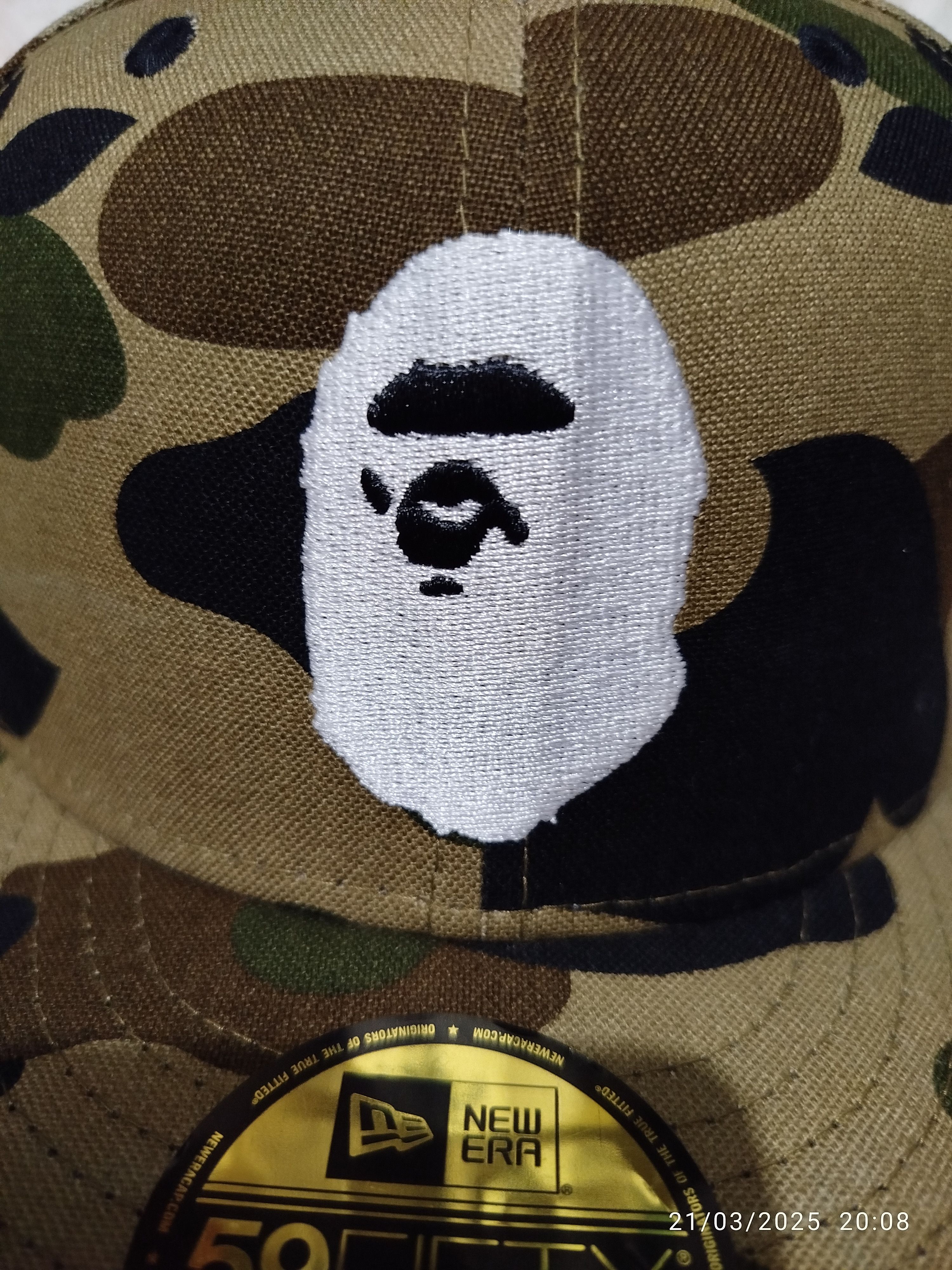 Bape Rare BAPE New Era 59 Fifty 7 ¼ 1st Camo Ape Head Cap Size ONE SIZE - 12 Thumbnail