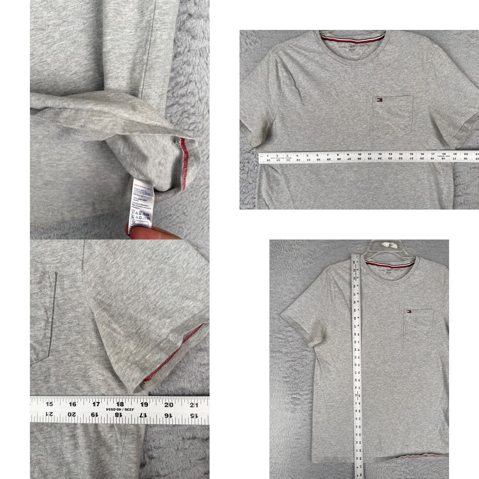 Tommy Hilfiger Tommy Hilfiger Shirt Adult Medium Gray Short Sleeve Crew Neck Pocket Cotton Logo Embroidered Men’s T-Shirt Size US M / EU 48-50 / 2 - 8 Thumbnail