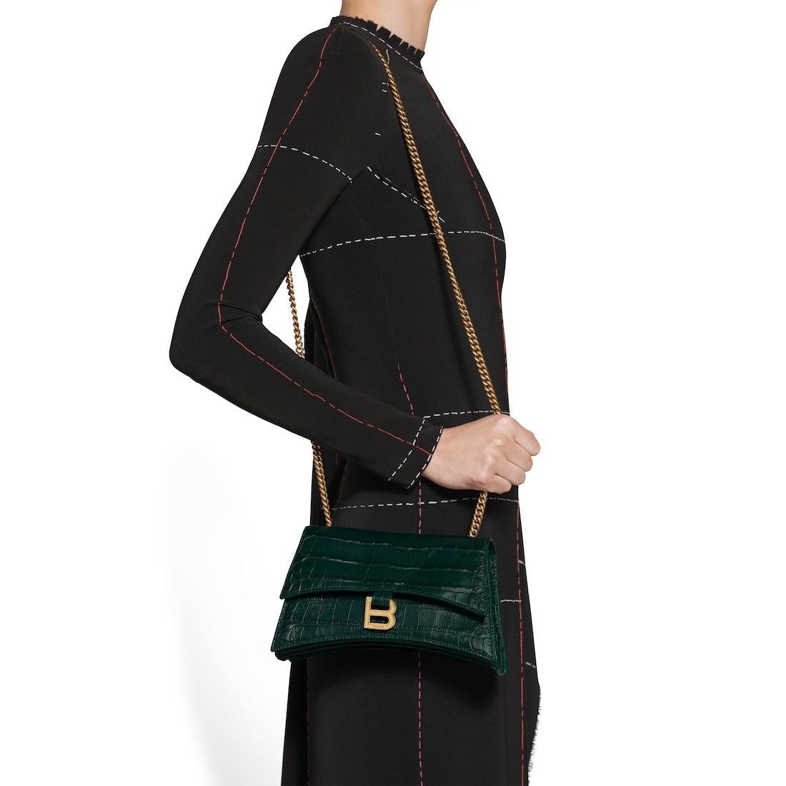 Balenciaga o1mt1gz0425 Size: OS / Crush XS Chain Bag Crocodile Size ONE SIZE - 2 Thumbnail