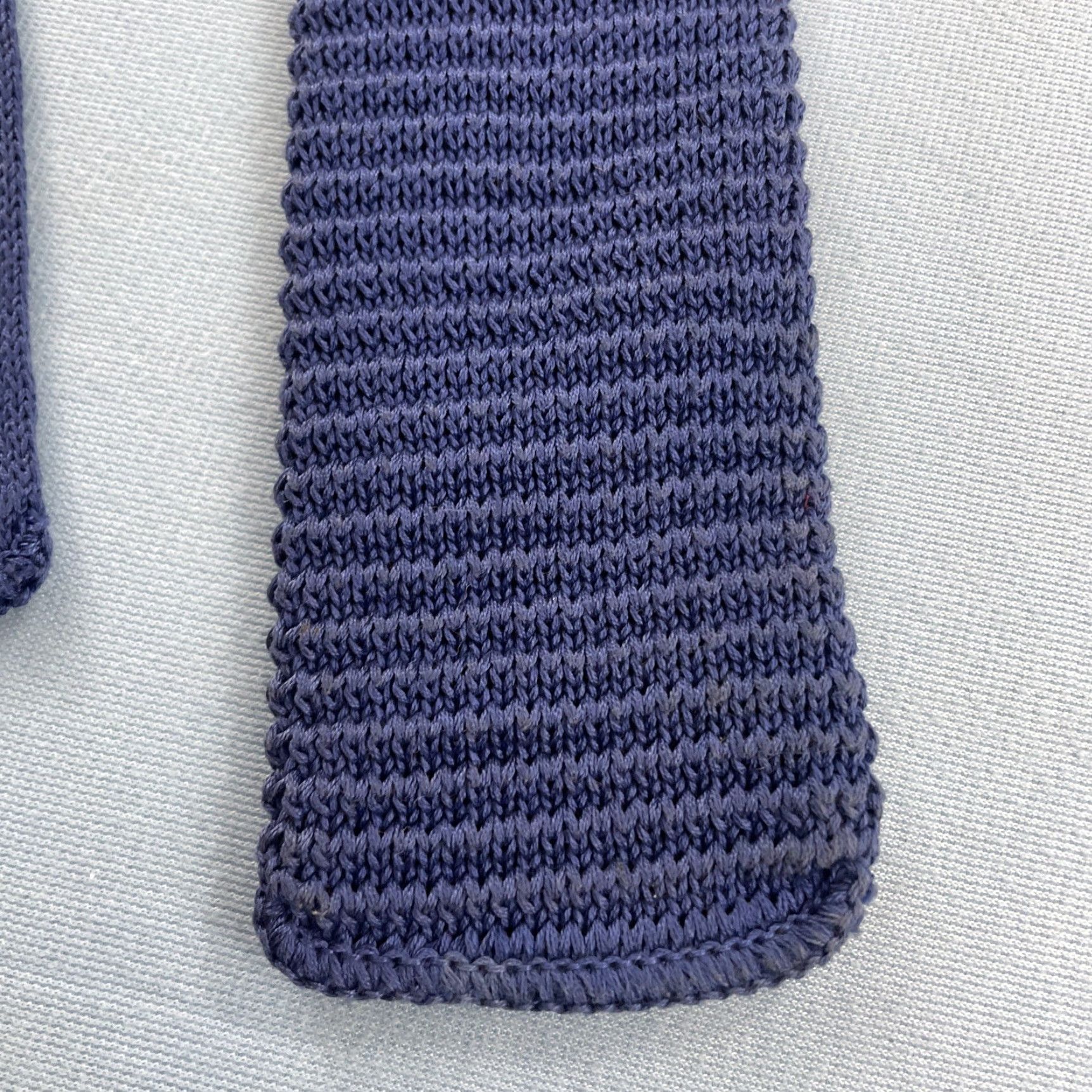 Vintage VINTAGE Cottonit Rooster Macy's Mens Store Knit Tie Blue 2x48 Square End Necktie Skinny Tie, 1960s, Vintage, Classic, Men's Tie Size ONE SIZE - 4 Thumbnail