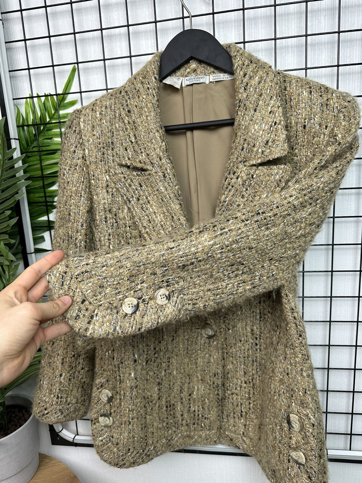 Giovanni Valentino × Valentino 🔥Rare Vintage Valentino Botique tweed Blazer Jacket Women 8 Size M / US 6-8 / IT 42-44 - 8 Thumbnail