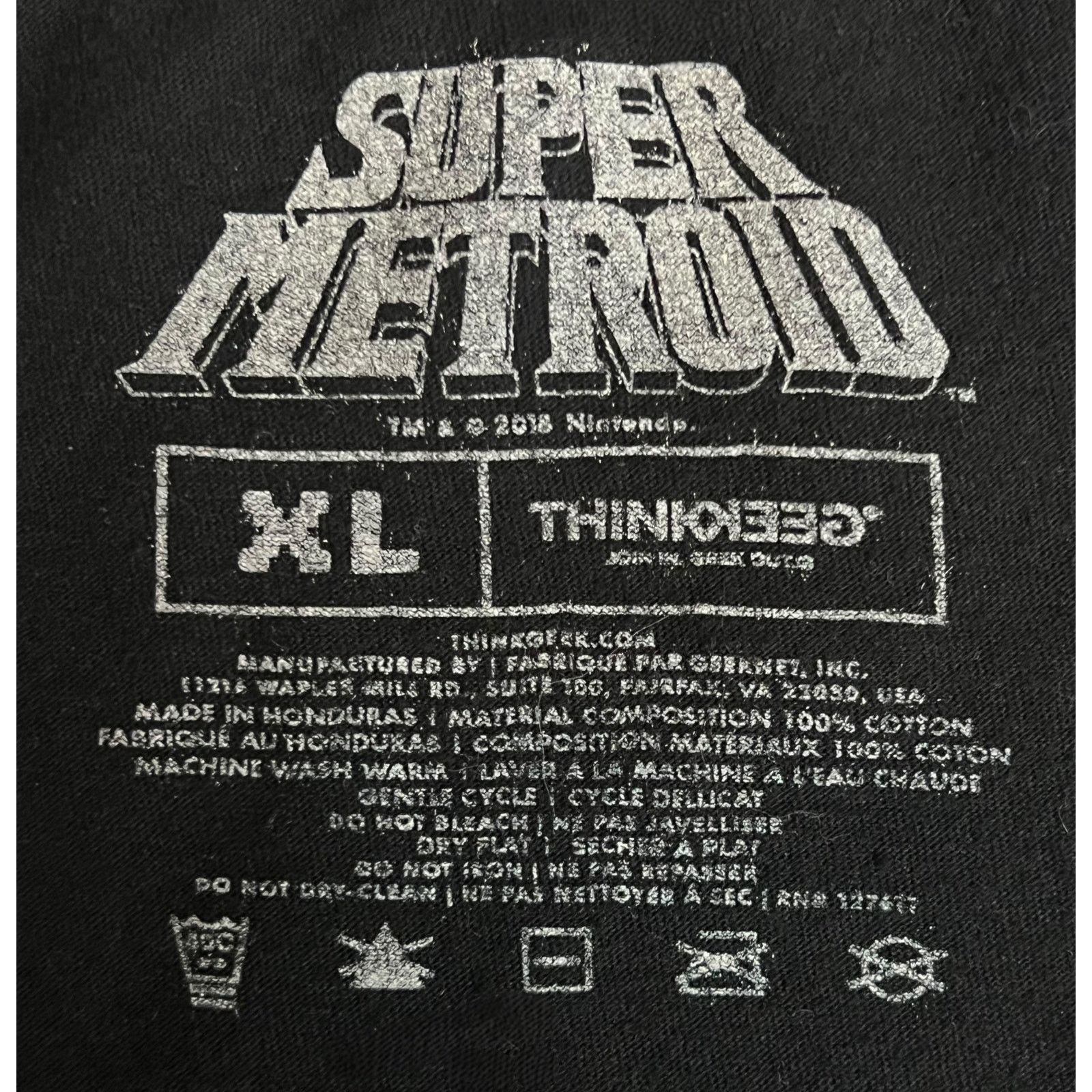 Nintendo Super Metroid Nintendo T-Shirt XL Black Retro Gaming 2018 Size US L / EU 52-54 / 3 - 4 Thumbnail