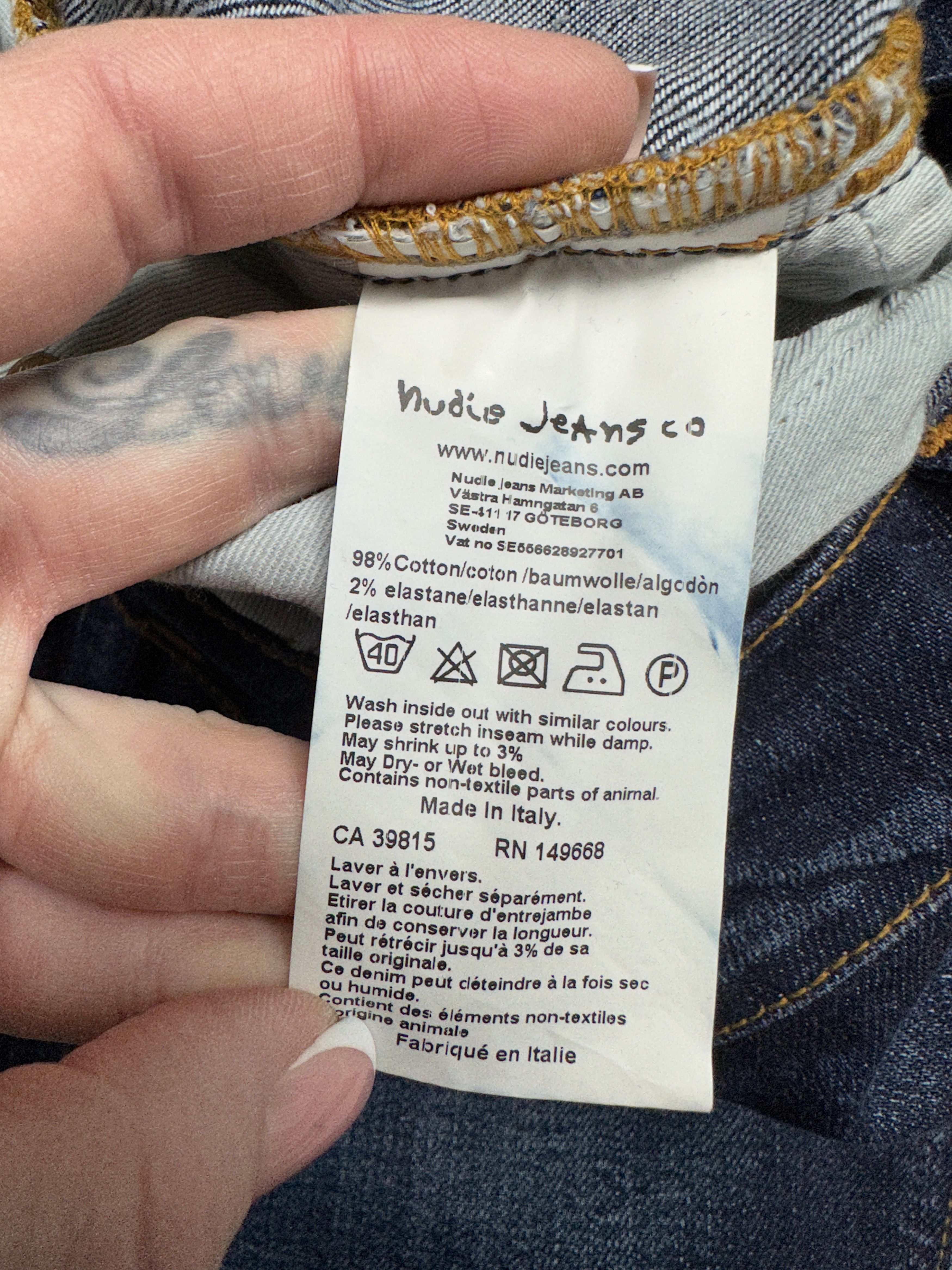 Nudie Jeans Nudie Jeans Mens Grim Tim Denim Pants Size US 34 / EU 50 - 9 Thumbnail