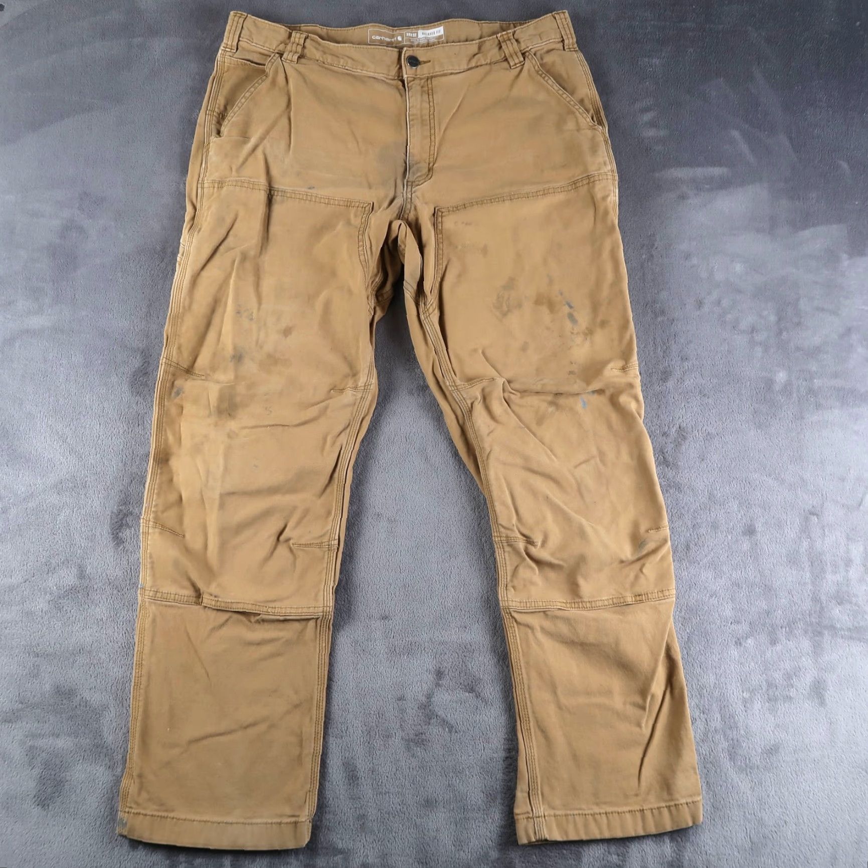 Carhartt VINTAGE Carhartt Double Knee Carpenter Pants Mens 38x32 Khaki Canvas Workwear Size US 38 / EU 54 - 2 Thumbnail