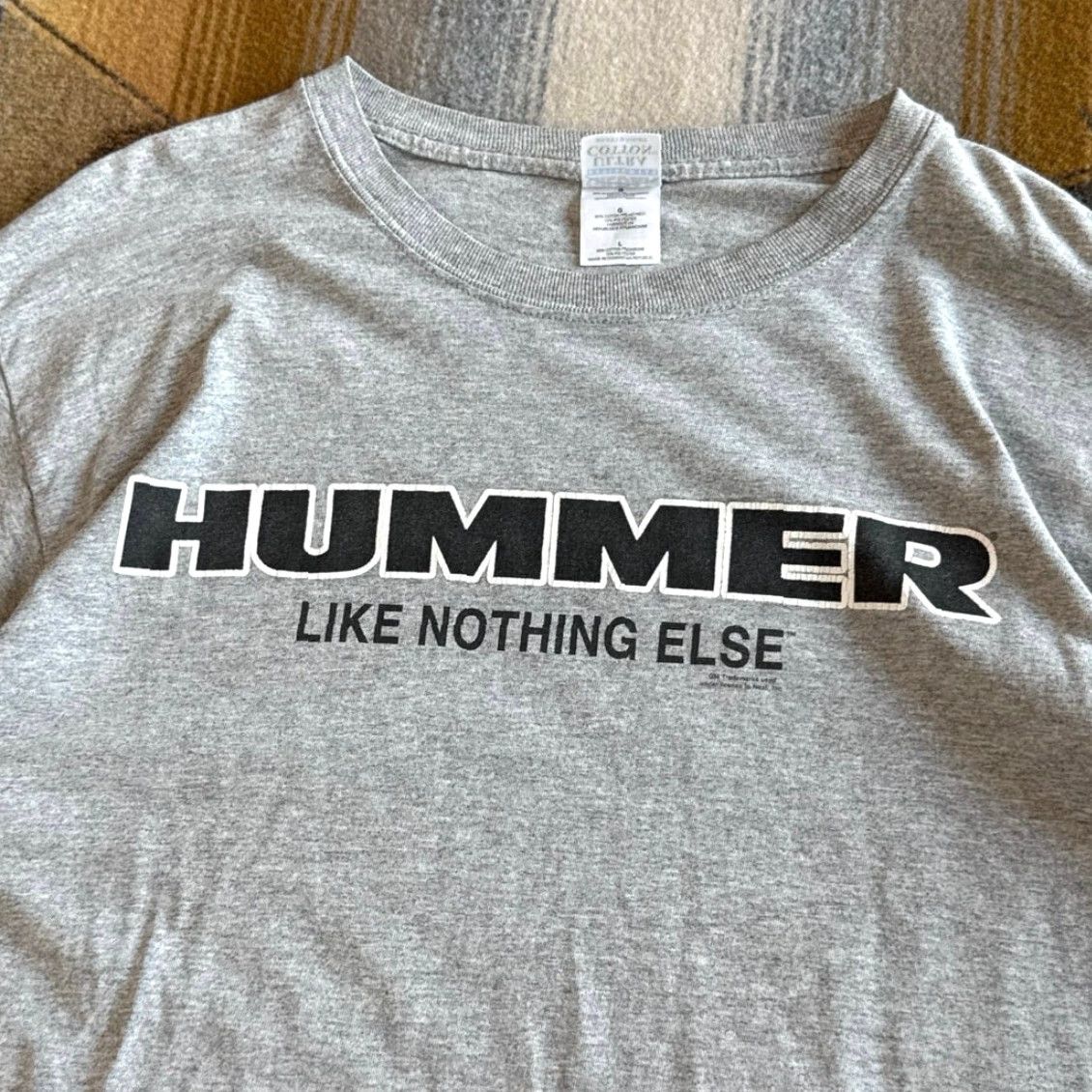 Gildan VINTAGE Hummer Car T-Shirt Gray L Men Short Sleeve 90s Y2K Grunge Skate Vintage 2000-2009 Size US L / EU 52-54 / 3 - 2 Thumbnail