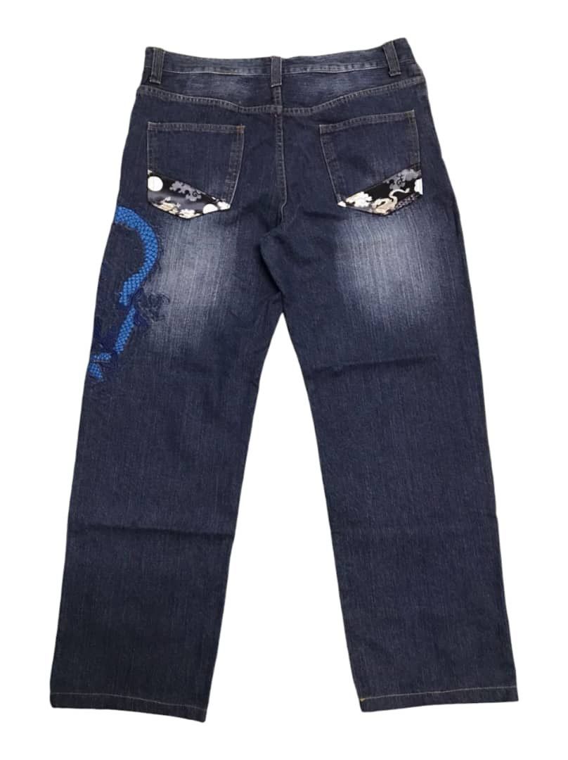 Vintage BINDING OFFER🔥🔥Blue Dragon Embroidered Denim Jeans Size US 36 / EU 52 - 14 Thumbnail