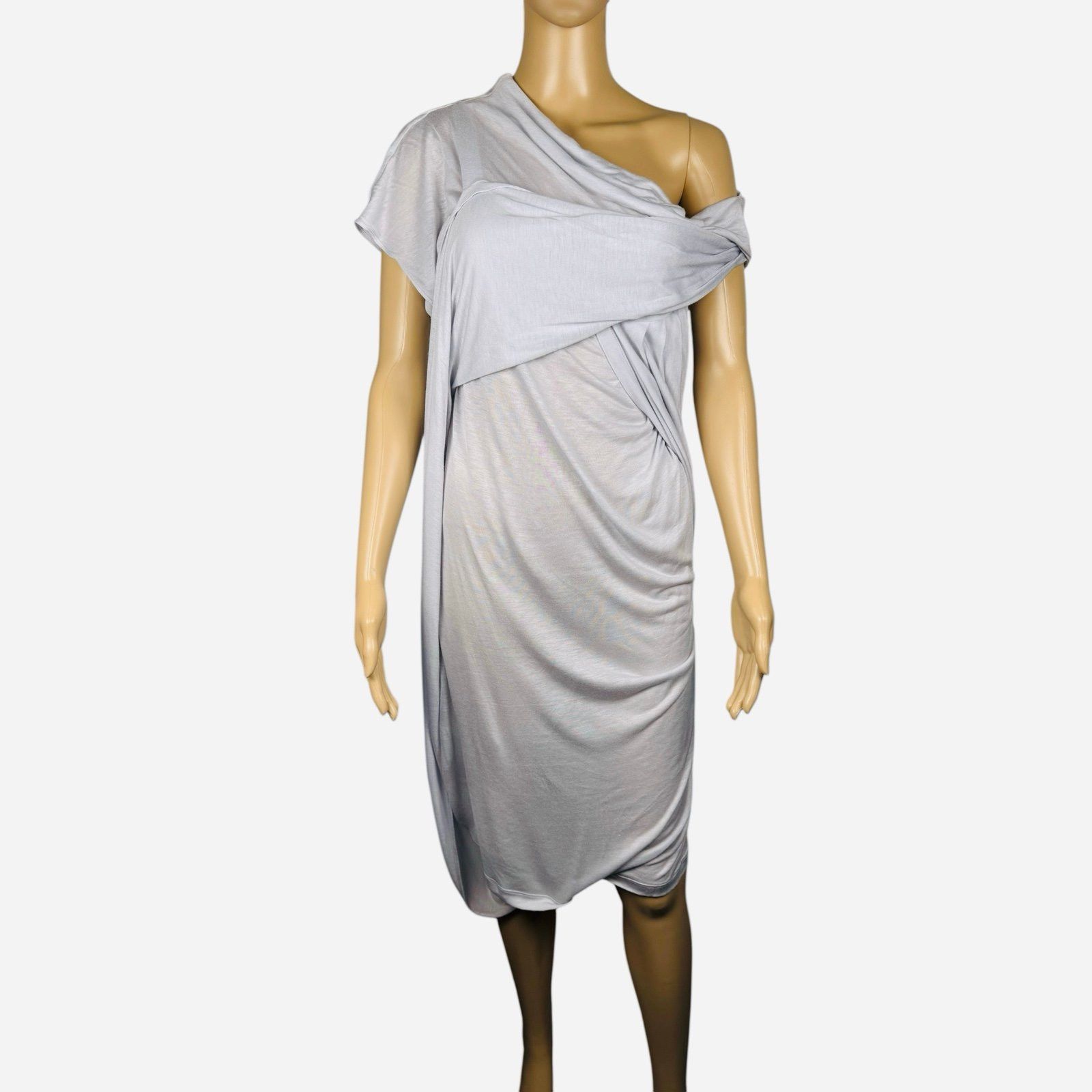 Other NWT New SOPHIA KOKOSALAKI Silk Blend Grey Draped Dress Ital Size XS / US 0-2 / IT 36-38 - 1 Thumbnail