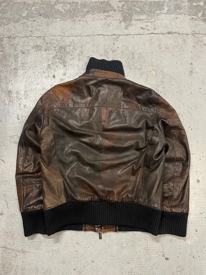 Dirk Bikkembergs AW2007 Dirk Bikkembergs Layered High Collar Brown Leather Jacket Size US M / EU 48-50 / 2 - 8 Thumbnail