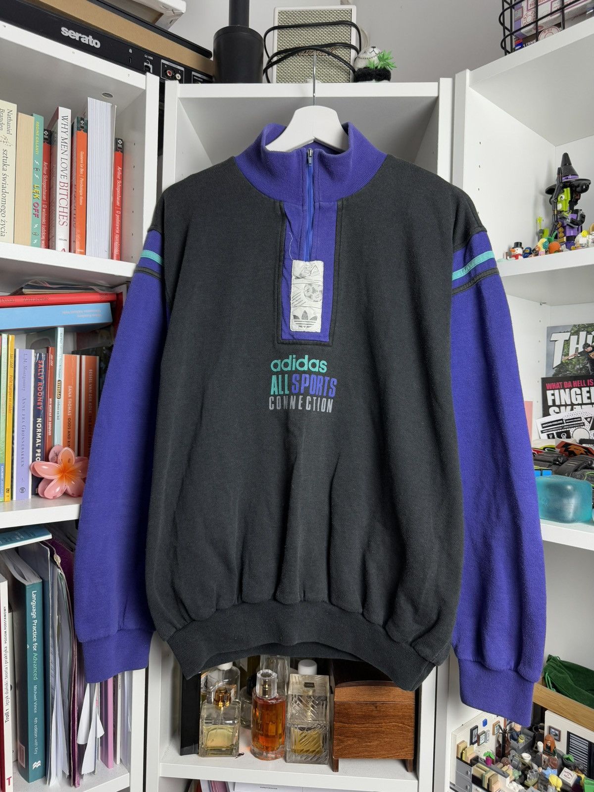 Adidas × Vintage Vintage 90s Adidas 1/4 zip sweatshirt L blockcore football Size US L / EU 52-54 / 3 - 1 Thumbnail