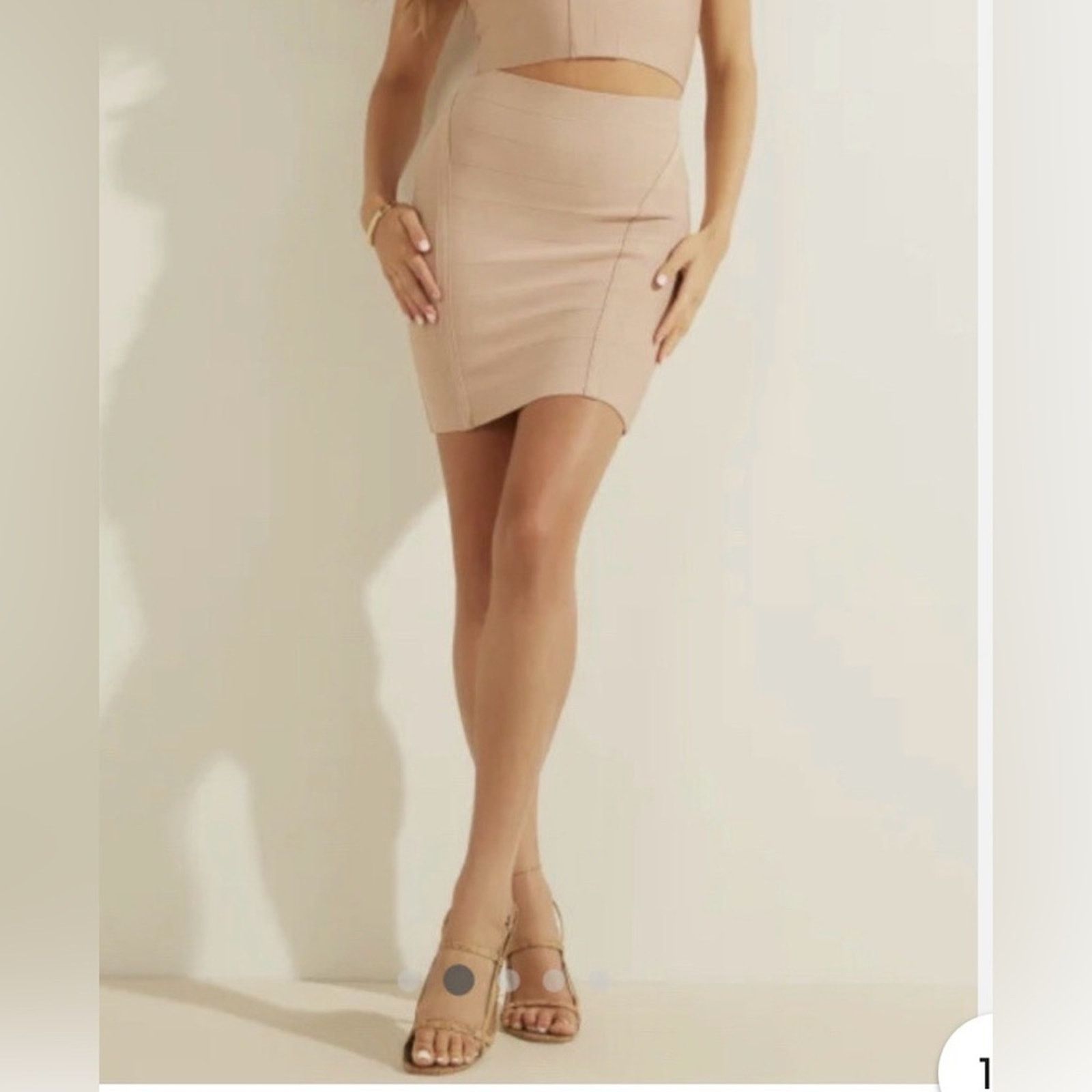 Guess Guess Elegant Tan Bandage Skirt size XS Size 23" - 3 Thumbnail