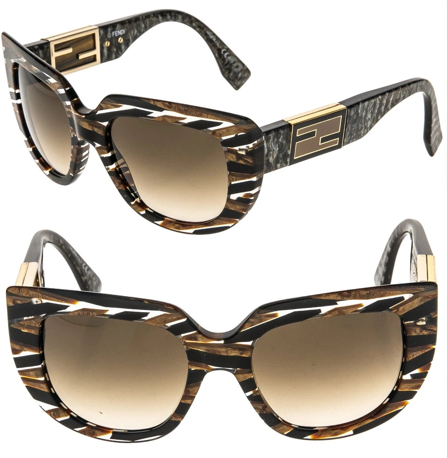 Fendi FENDI FF0031S 0031 BAGUETTE Brown Tobacco Sunglasses Flip Size ONE SIZE - 1 Thumbnail