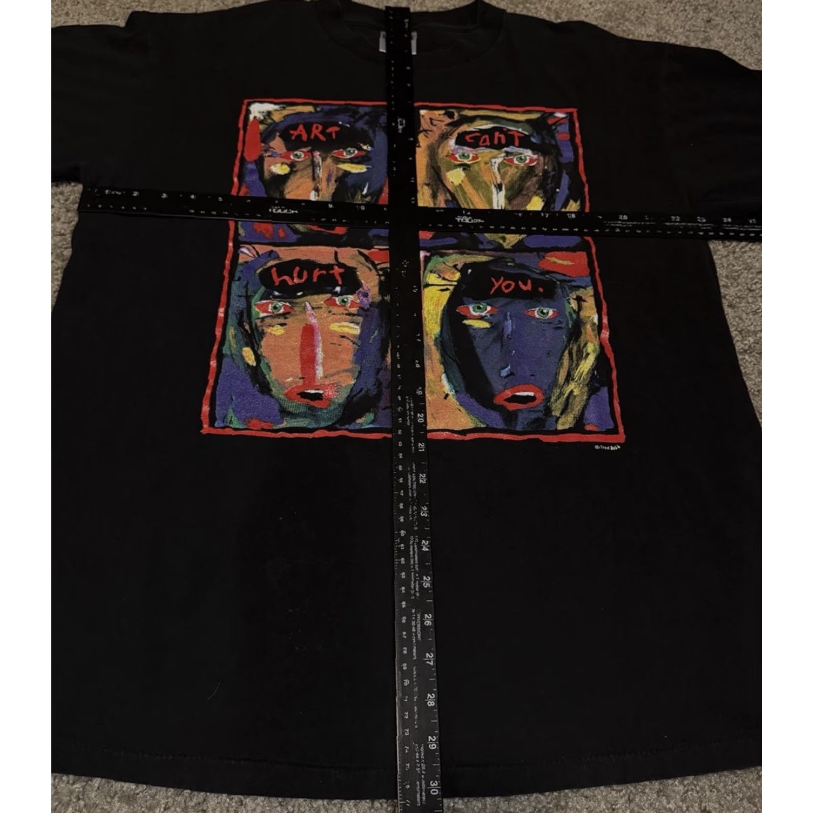 Vintage VINTAGE Oneita T-Shirt 90s Adult XL Black Art Can’t Hurt You Fred Babb Painting Graphic Mens Size US XL / EU 56 / 4 - 6 Thumbnail