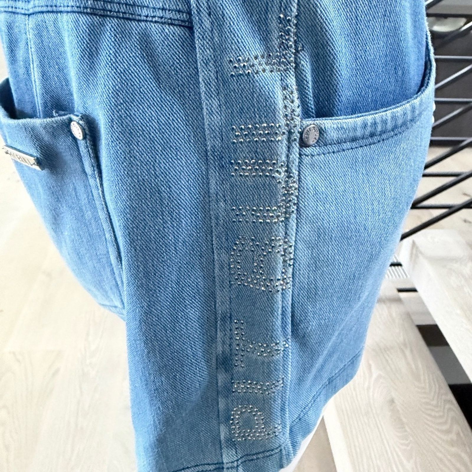 Other New Y2K Pitbull Blue Denim Jeans Shorts Butt sculpting Size 27" / US 4 / IT 40 - 6 Thumbnail