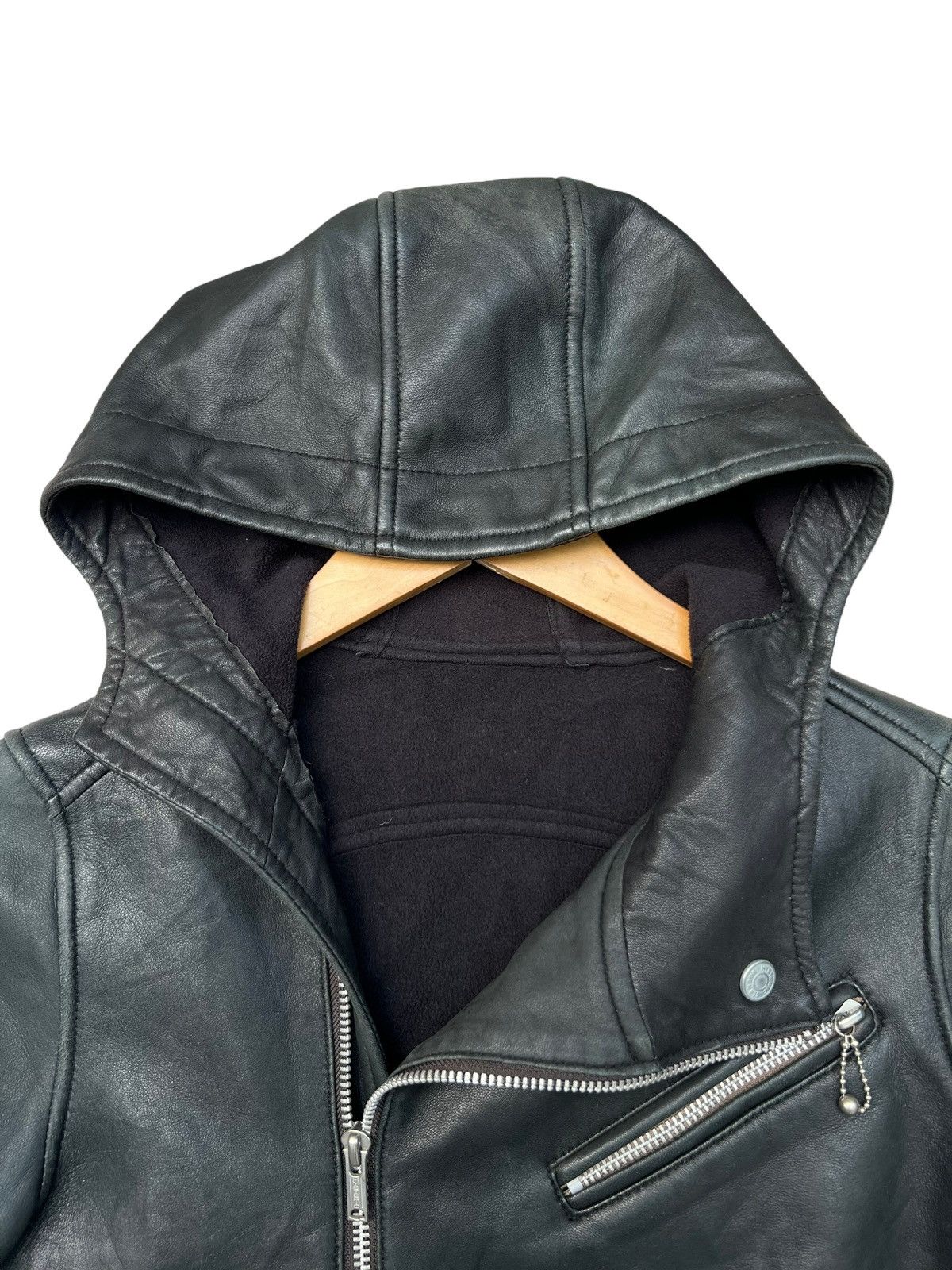 Hysteric Glamour Leather Jacket Multi Zip Perfecto Hoodie