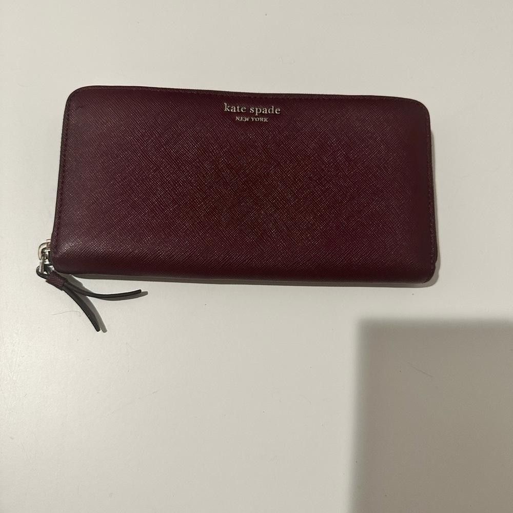 Kate Spade Kate Spade Brynn Continental Zip Wallet Deep Berry Burgundy Size ONE SIZE - 4 Thumbnail