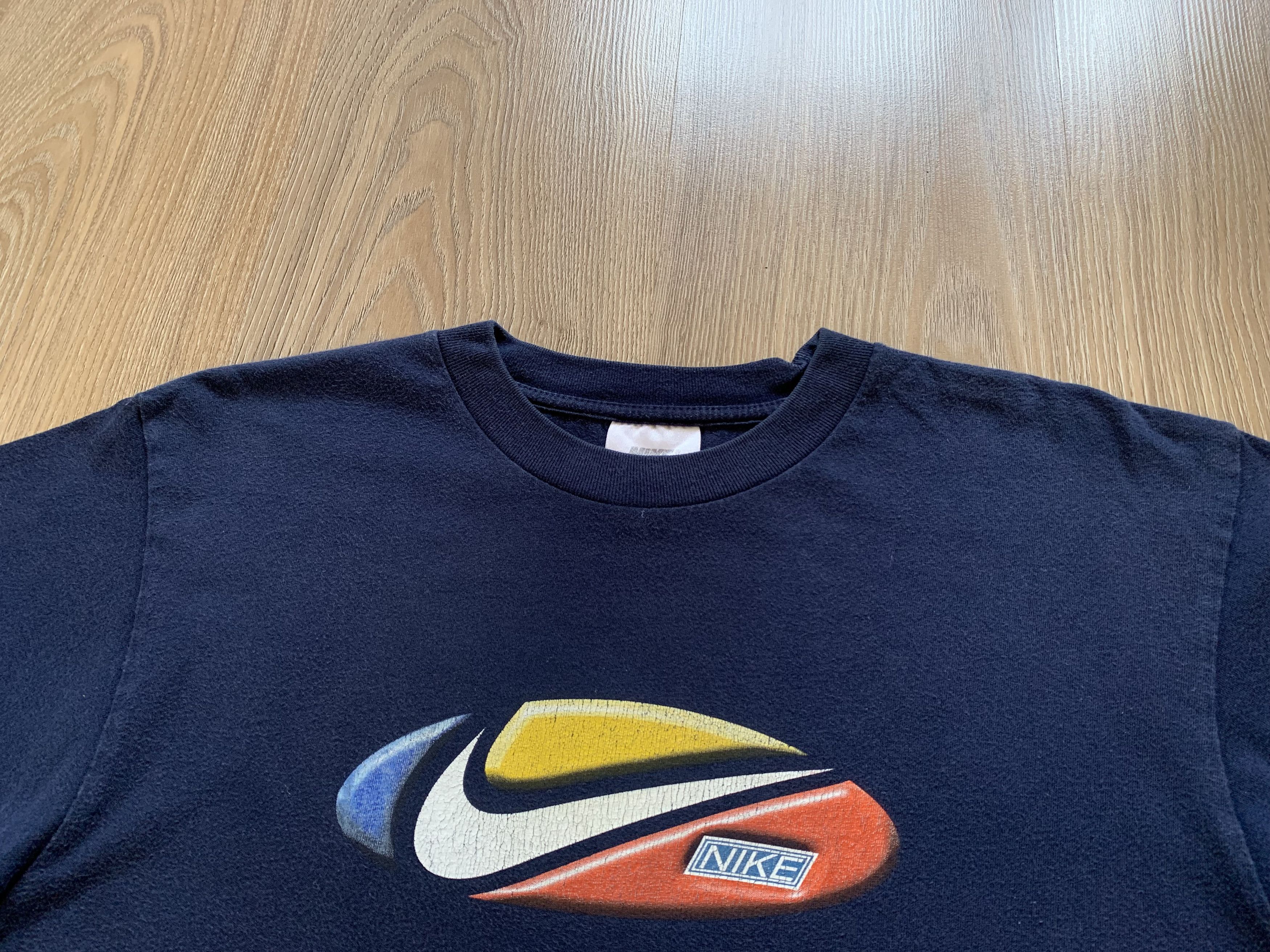 Nike × Vintage Vintage Nike Blue Printed Logo T-Shirt Size US XL / EU 56 / 4 - 4 Thumbnail