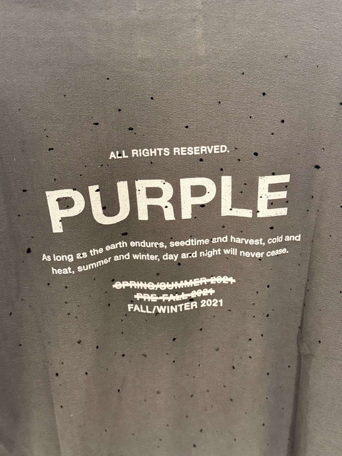 Purple Brand PURPLE Men's Off Black Distressed Short Sleeve Tee Size US M / EU 48-50 / 2 - 4 Thumbnail