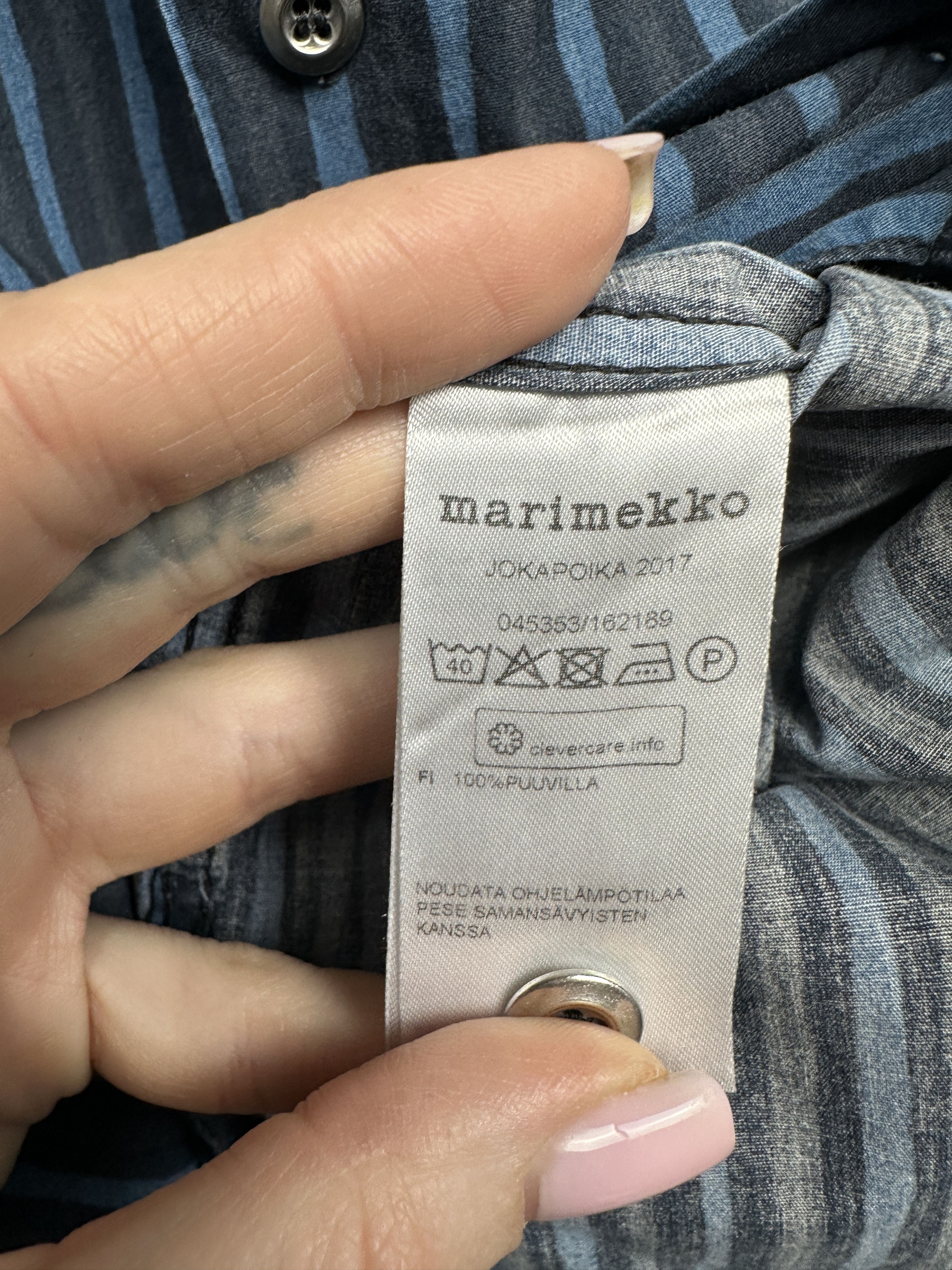 Marimekko Marimekko Mens Long Sleeve Striped Shirt Size US S / EU 44-46 / 1 - 4 Thumbnail