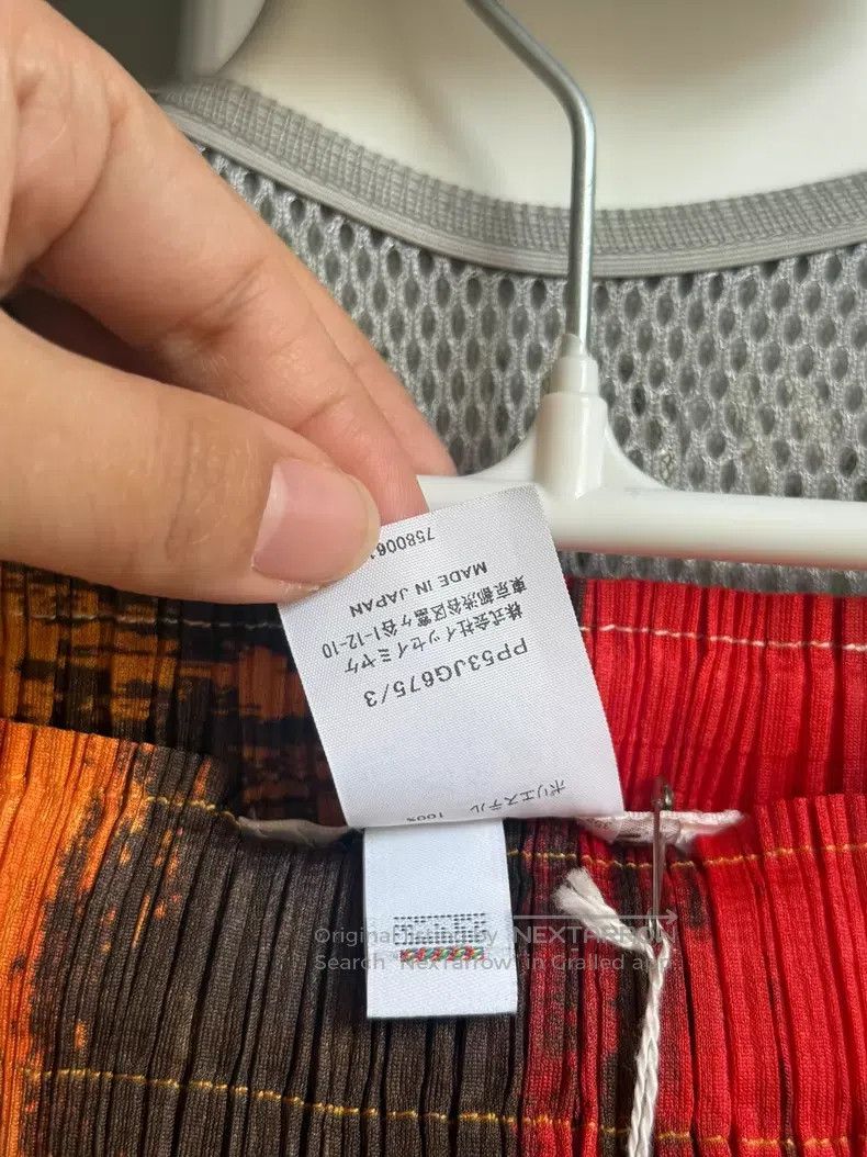 Issey Miyake Issey Miyake size:3 Oil Painting Red Orange Rendering Stri Size 31" - 4 Thumbnail