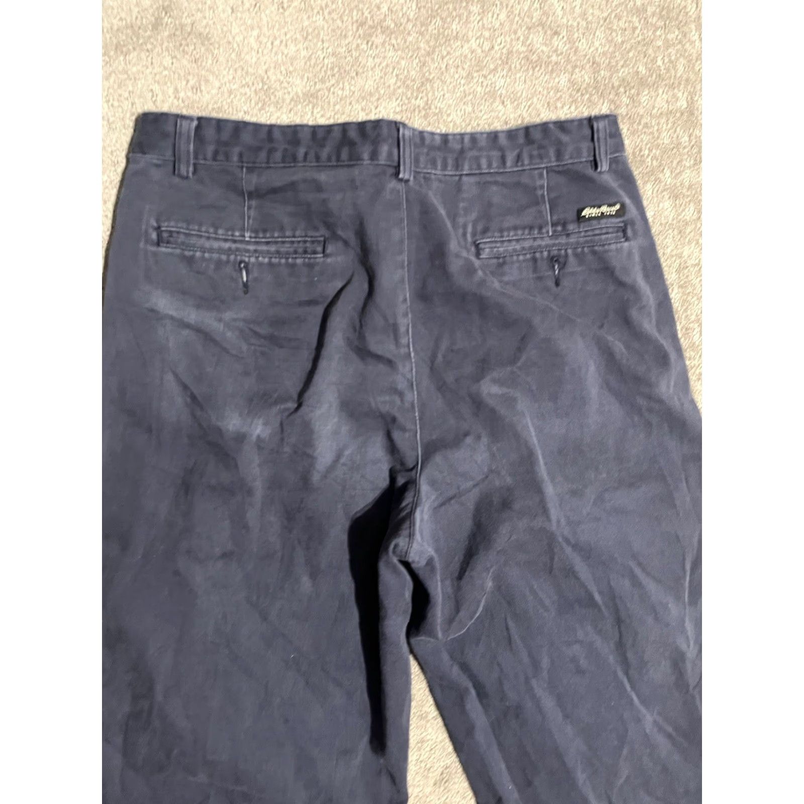 Eddie Bauer Eddie Bauer Pants Men's Navy Pleated Relaxed Fit 36x30 Chino Straight Logo Belt Loops Casual Modern Outdoor 36 Mens Size US 36 / EU 52 - 2 Thumbnail