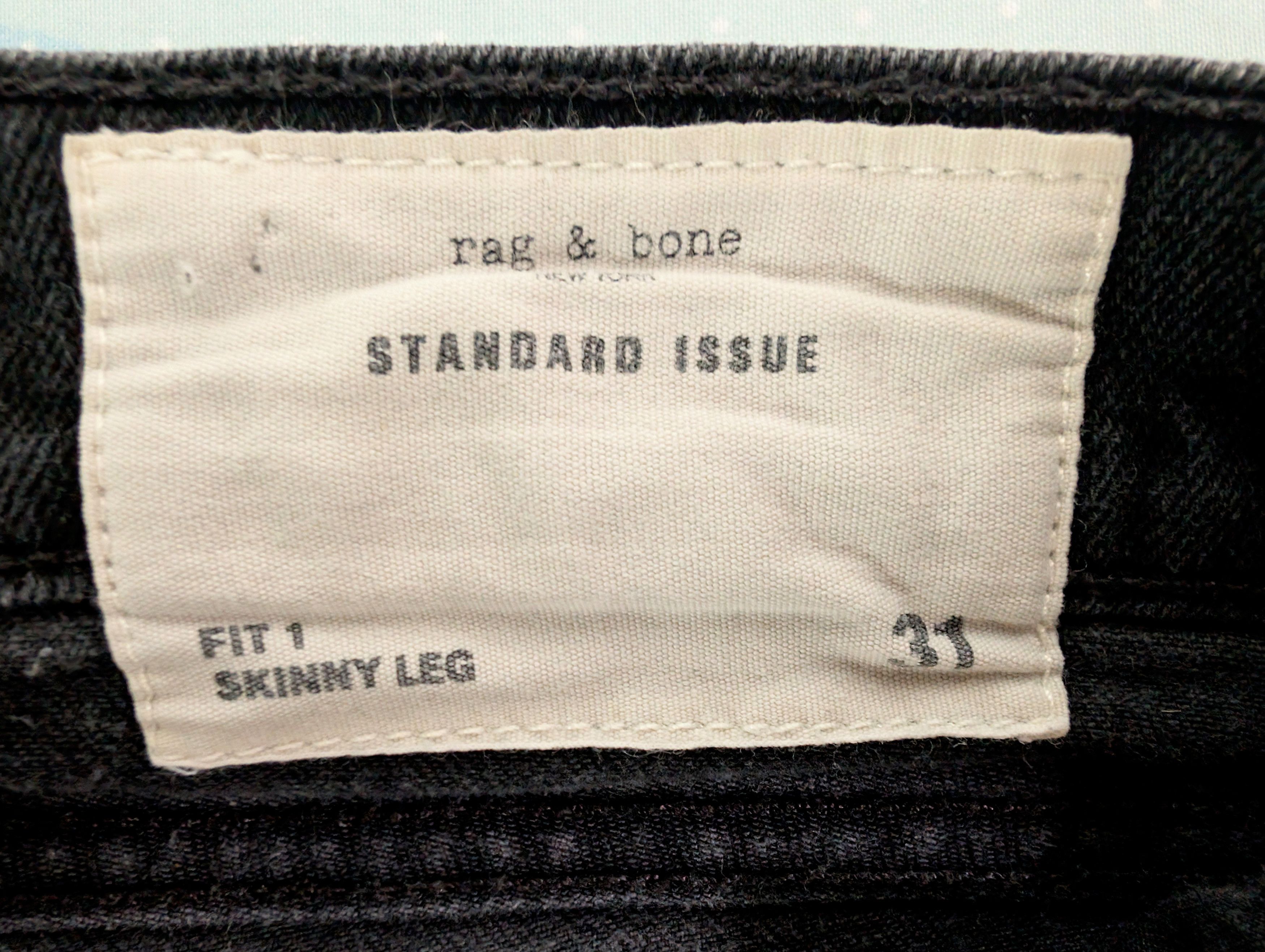 Rag & Bone Rag & Bone Men's Skinny Jeans in Black, size 31 Size US 31 - 4 Thumbnail