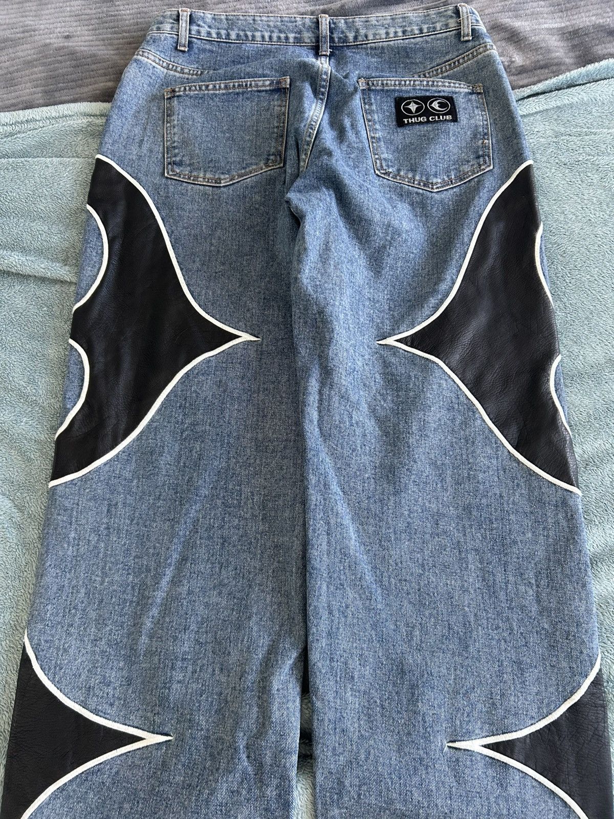 Thug Club Thug Club Leather Washing Denim Pants (Blue) Size US 34 / EU 50 - 3 Thumbnail