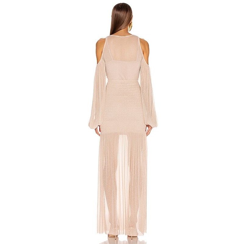 Alice McCall Alice McCall Spell Gown Maxi Dress nude metallic mesh Size 4 Size S / US 4 / IT 40 - 4 Thumbnail