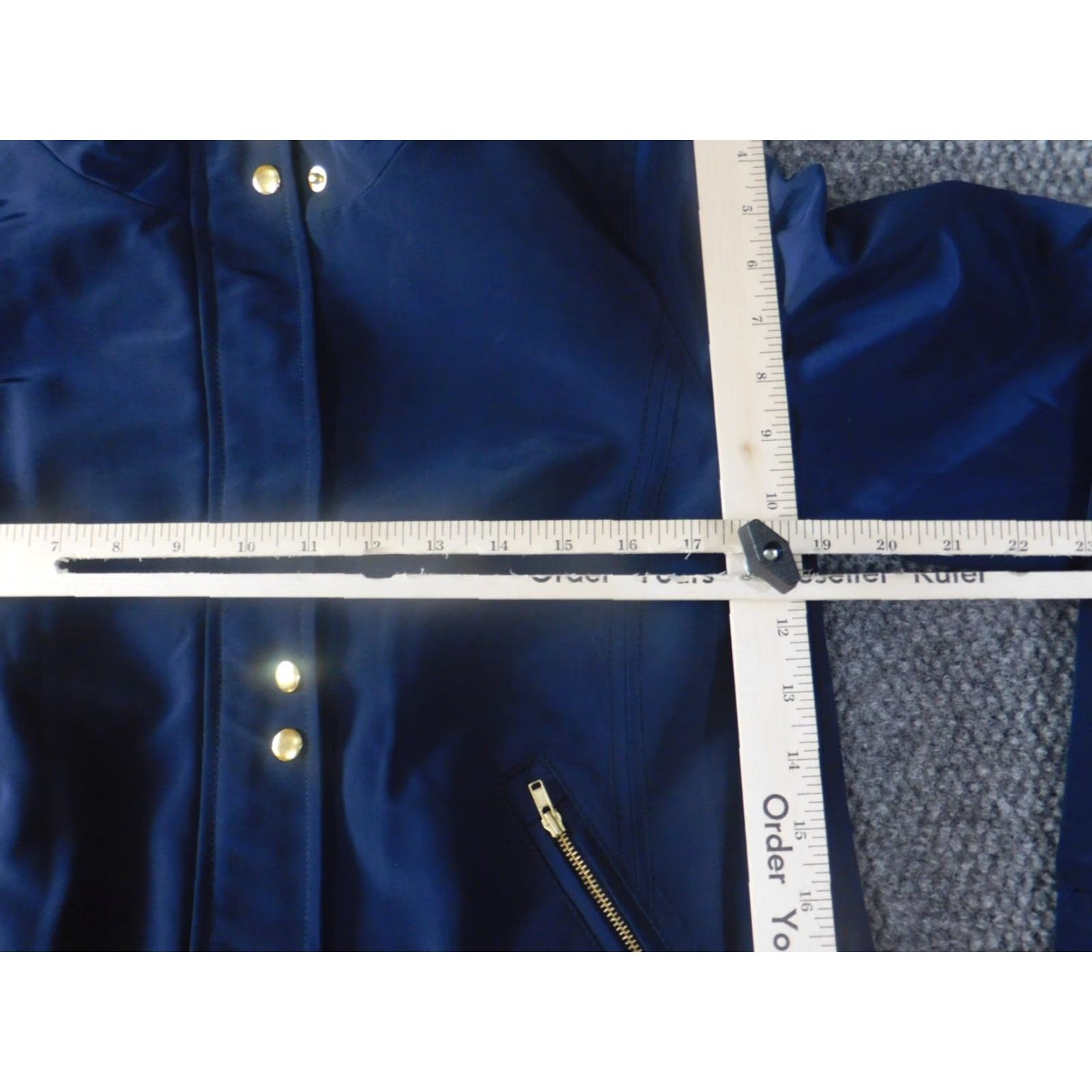 Vintage Crown & Ivy Womens Jacket XS Blue Zip Snap Soft-shell Regular Length Knit Polyester Lining Zipper Casual (Vintage: No) Size XS / US 0-2 / IT 36-38 - 5 Thumbnail