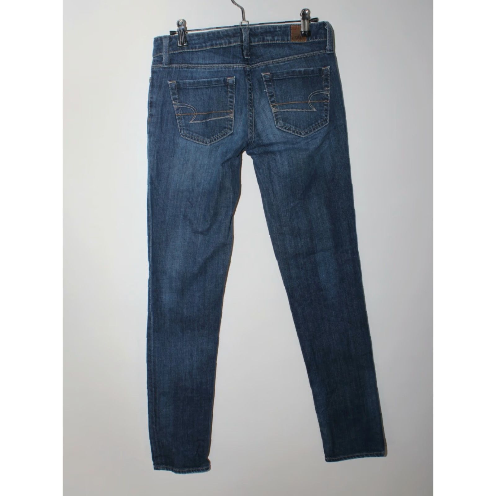 American Eagle Outfitters American Eagle Outfitters Women's Blue Denim Jeans Size 0 Regular Straight Low Rise 28x32 Size 25" / US 0 / IT 36 - 2 Thumbnail