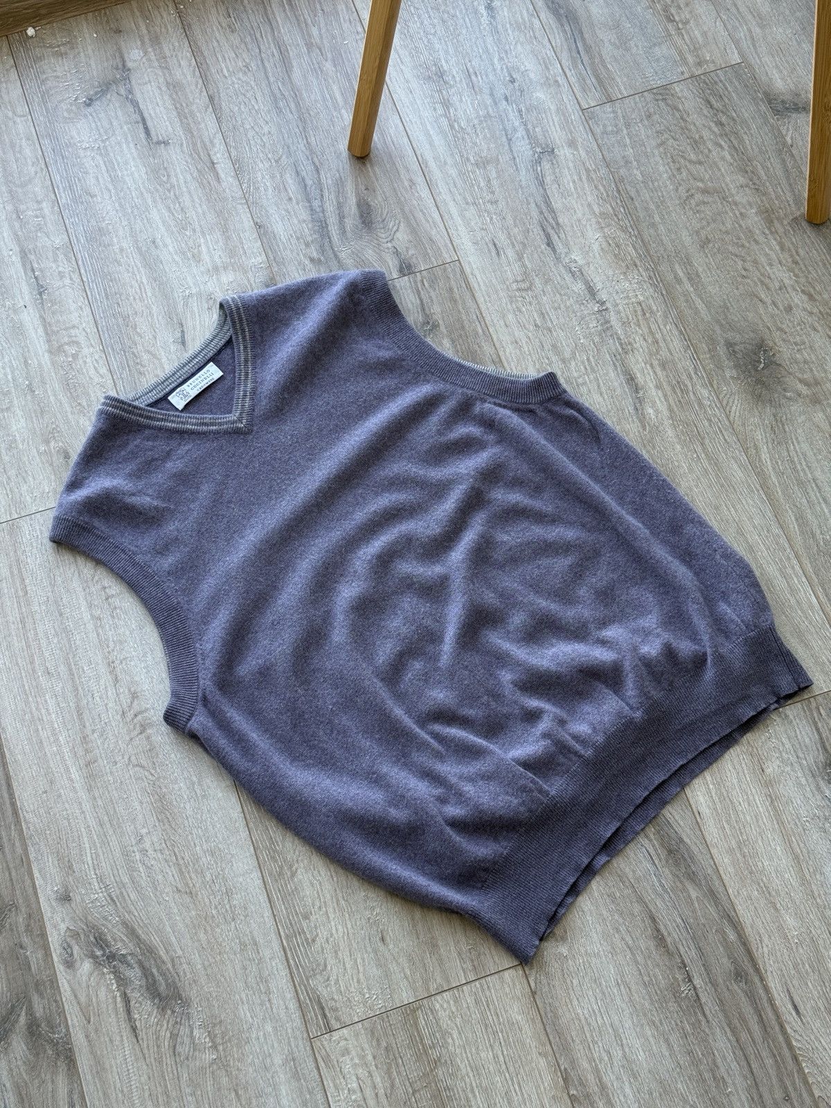 Brunello Cucinelli Brunello Cucinelli Cashmere Knit Purple Formal Classic Vest Size US L / EU 52-54 / 3 - 5 Thumbnail
