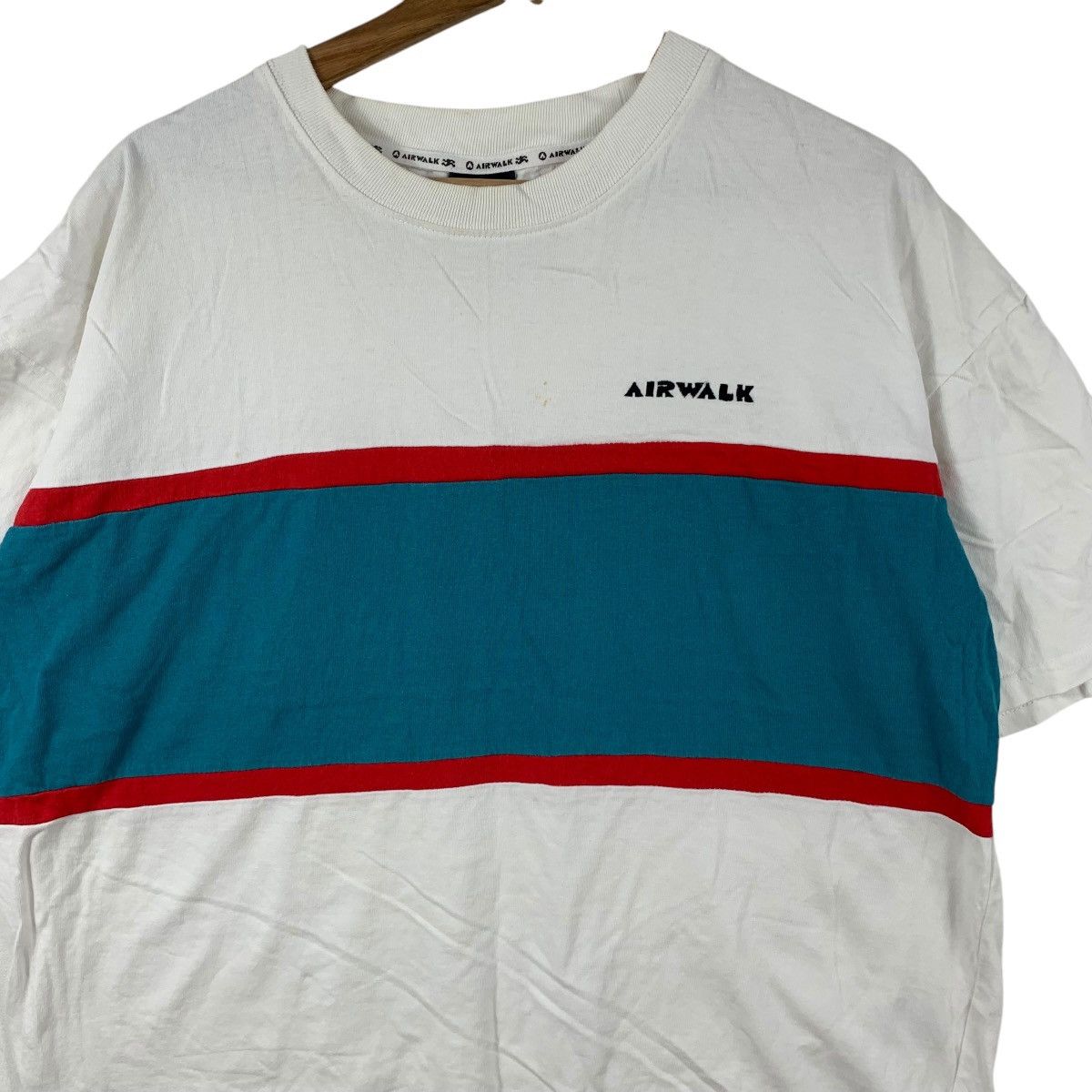 Airwalk AIRWALK SKATEBOARD STREETWEAR Striped Baggy Tee Shirt Top Size US XL / EU 56 / 4 - 4 Thumbnail